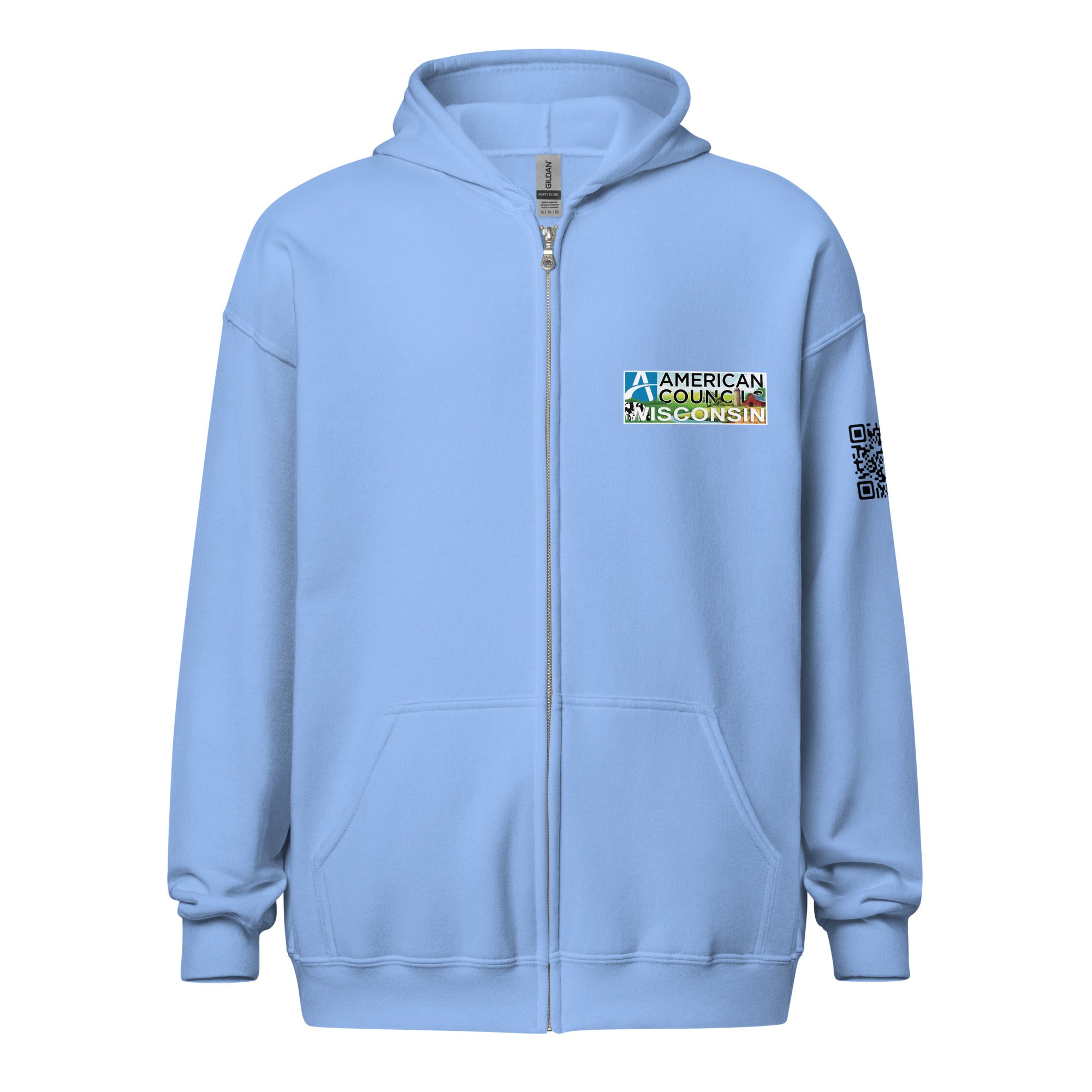 Wisconsin Small- Latvia Full Zip - Black Lettering