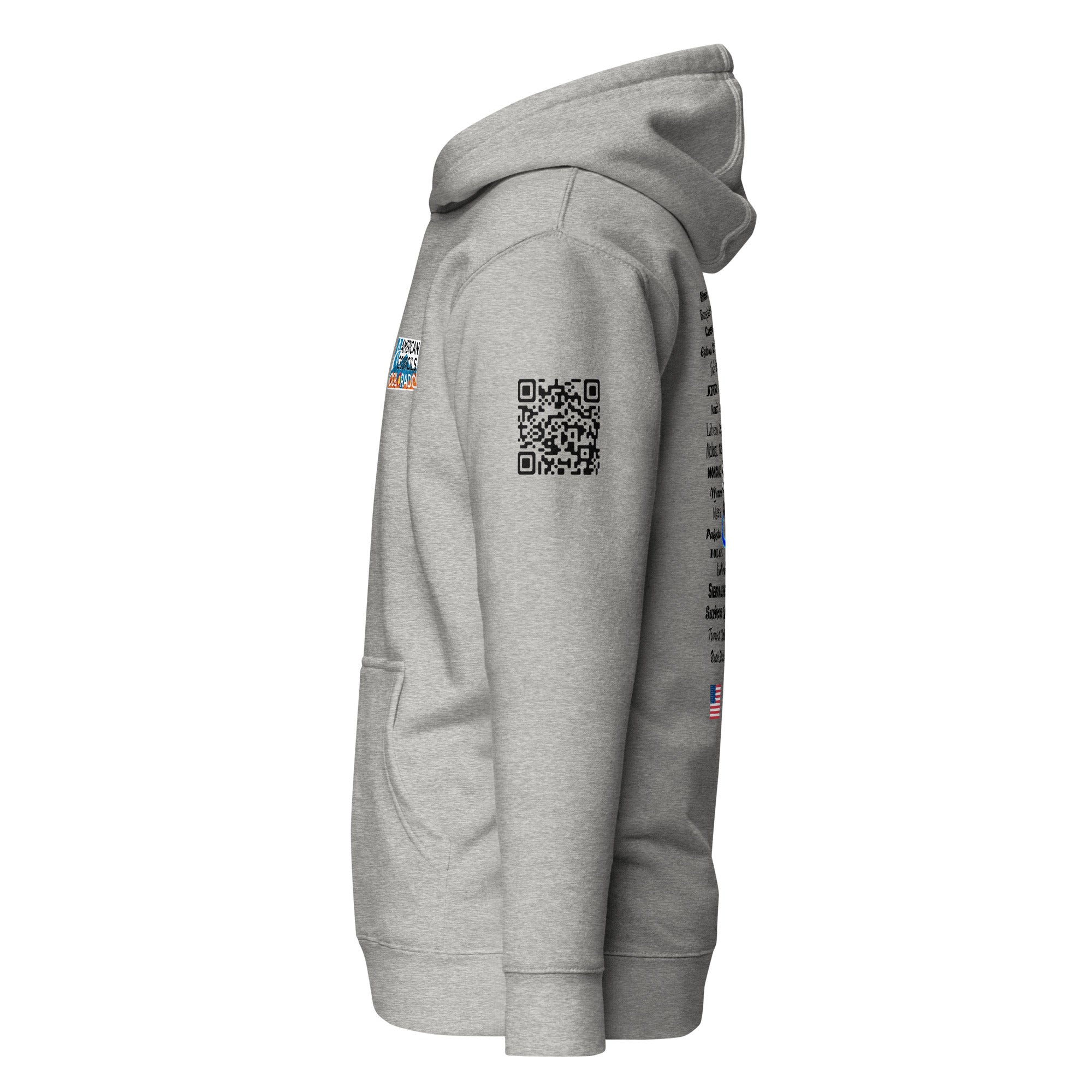 Colorado AC Small + Countries +QR CODE Hoodie - Black Lettering
