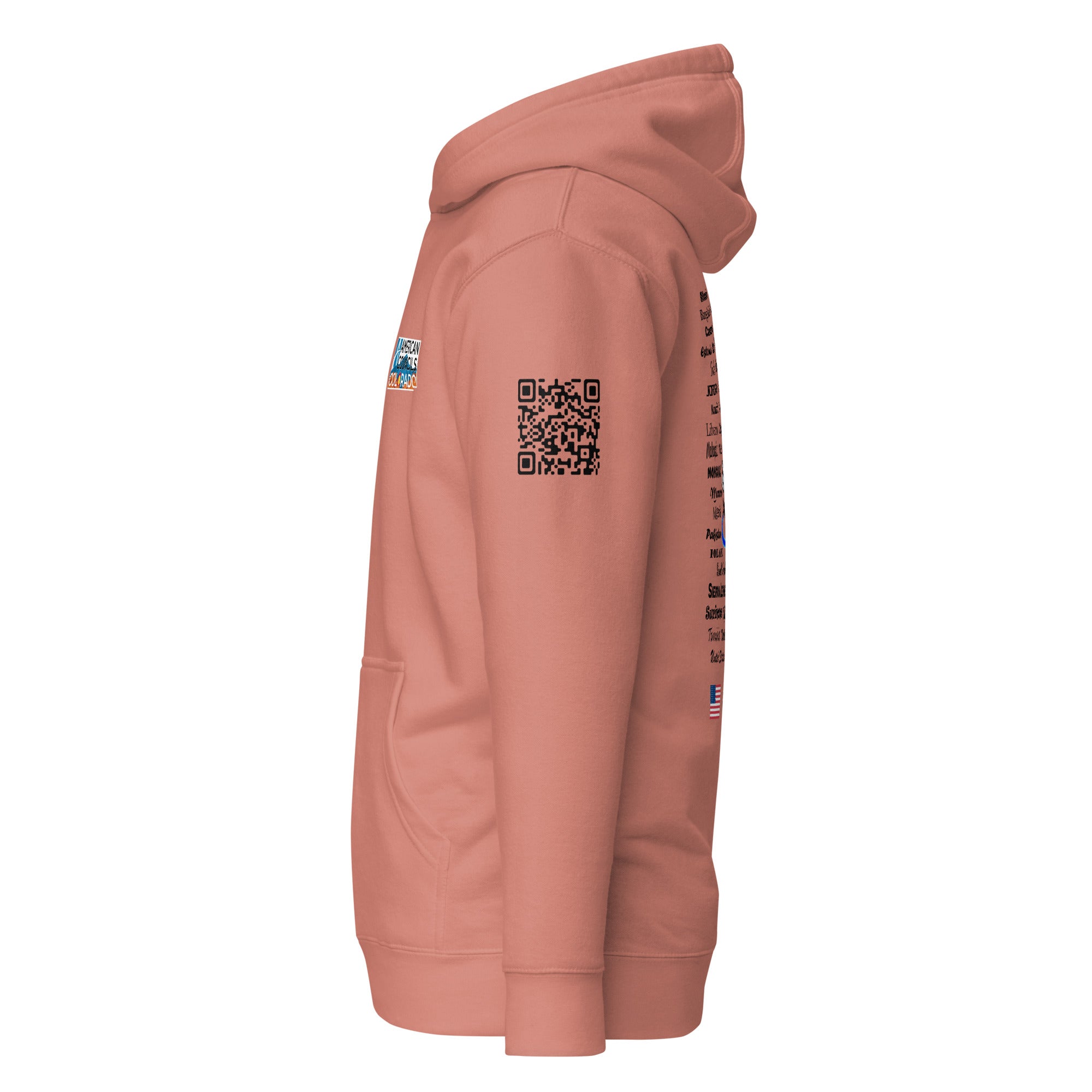 Colorado AC Small + Countries +QR CODE Hoodie - Black Lettering