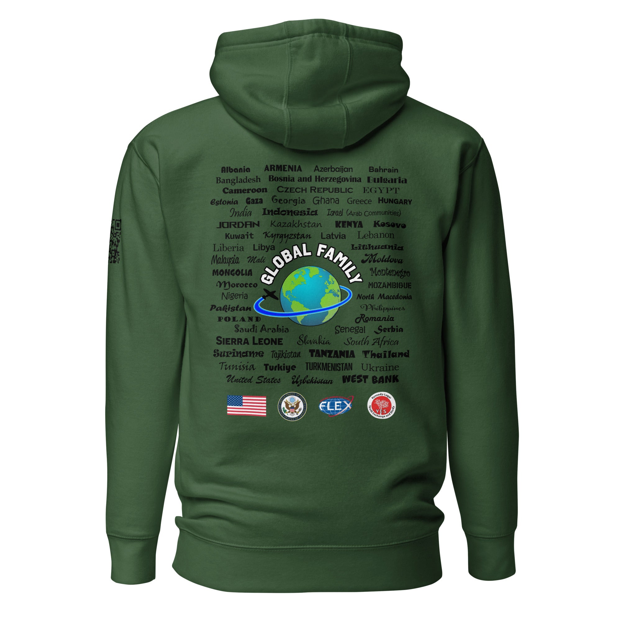 Colorado AC Small + Countries +QR CODE Hoodie - Black Lettering