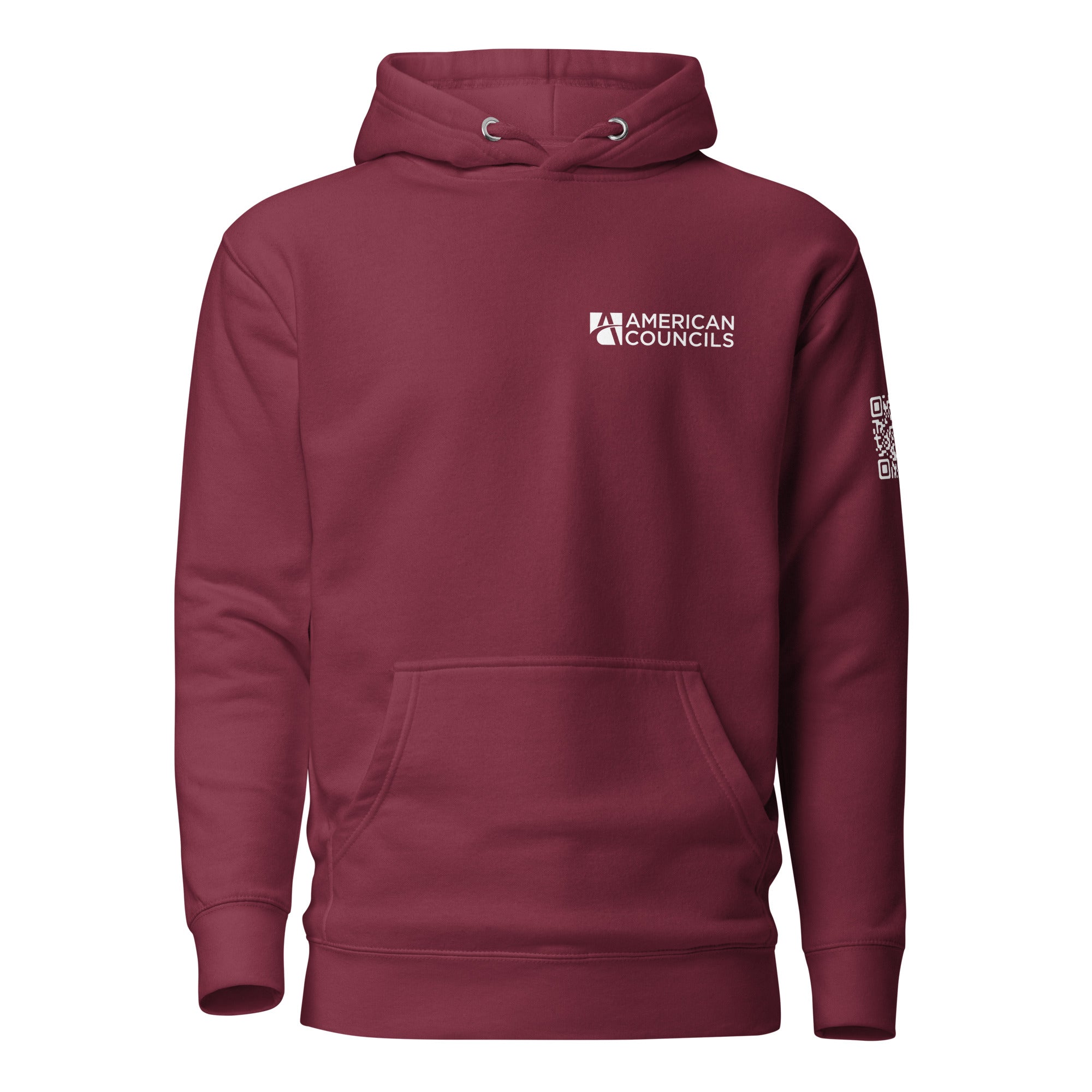 American Councils + Countries + QR CODE Hoodie- White Lettering