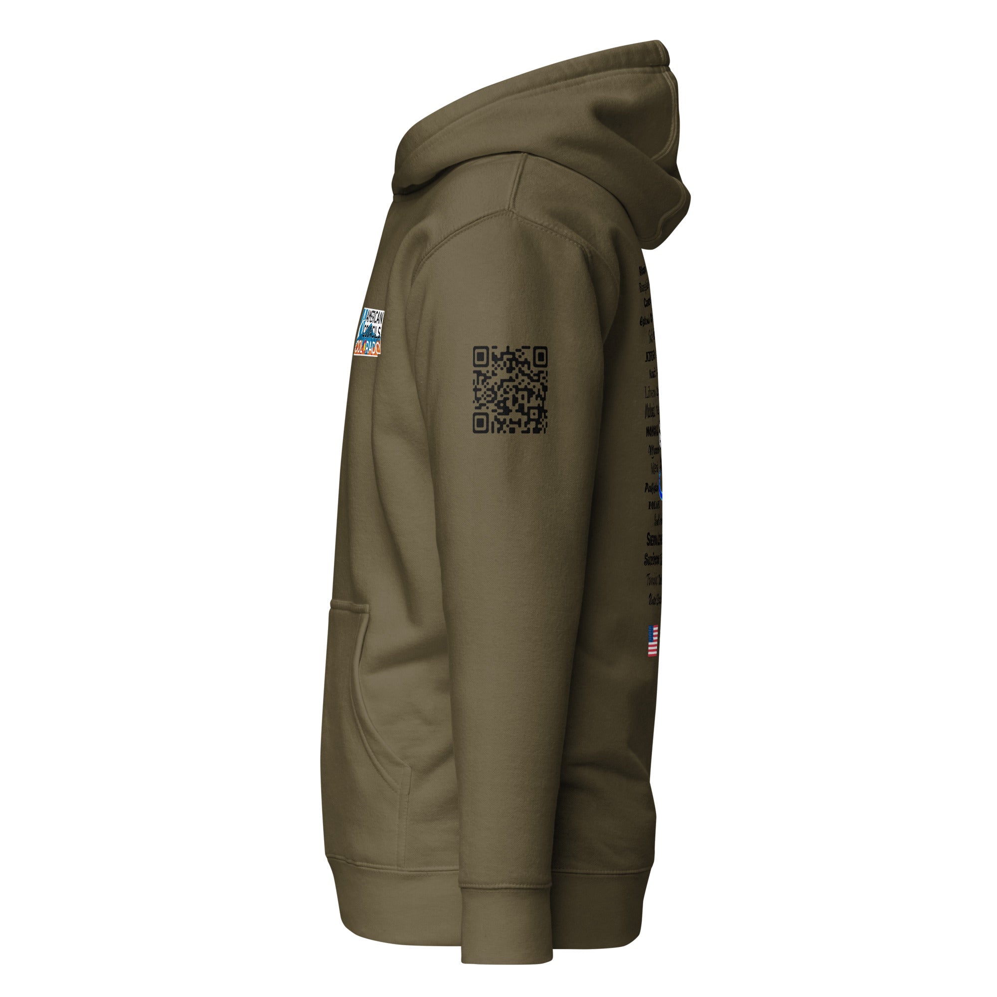 Colorado AC Small + Countries +QR CODE Hoodie - Black Lettering