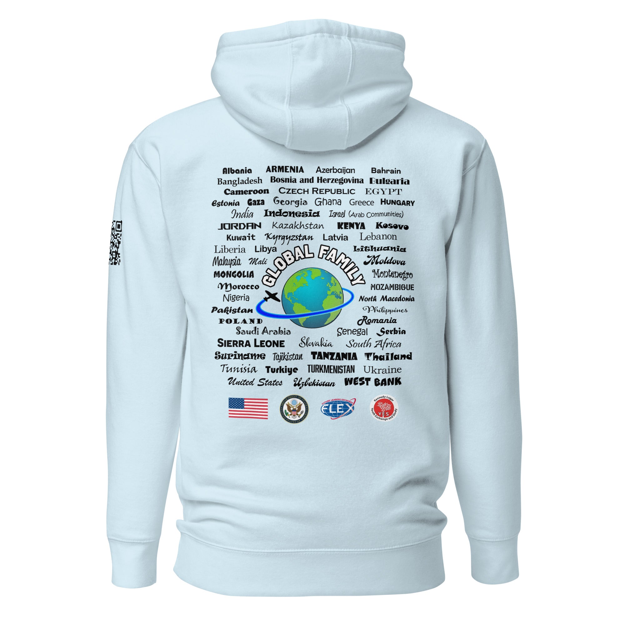 Colorado AC Small + Countries +QR CODE Hoodie - Black Lettering