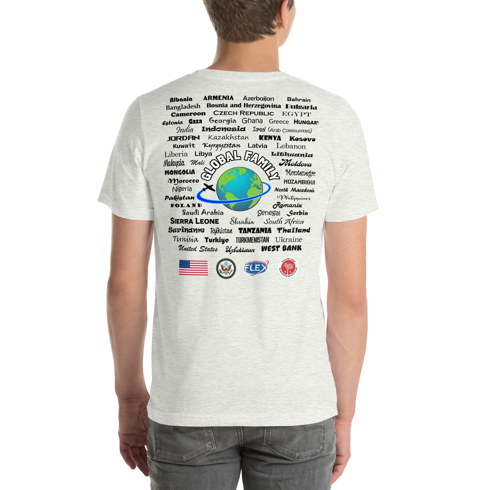 Wisconsin Countries T-shirt- Black Lettering