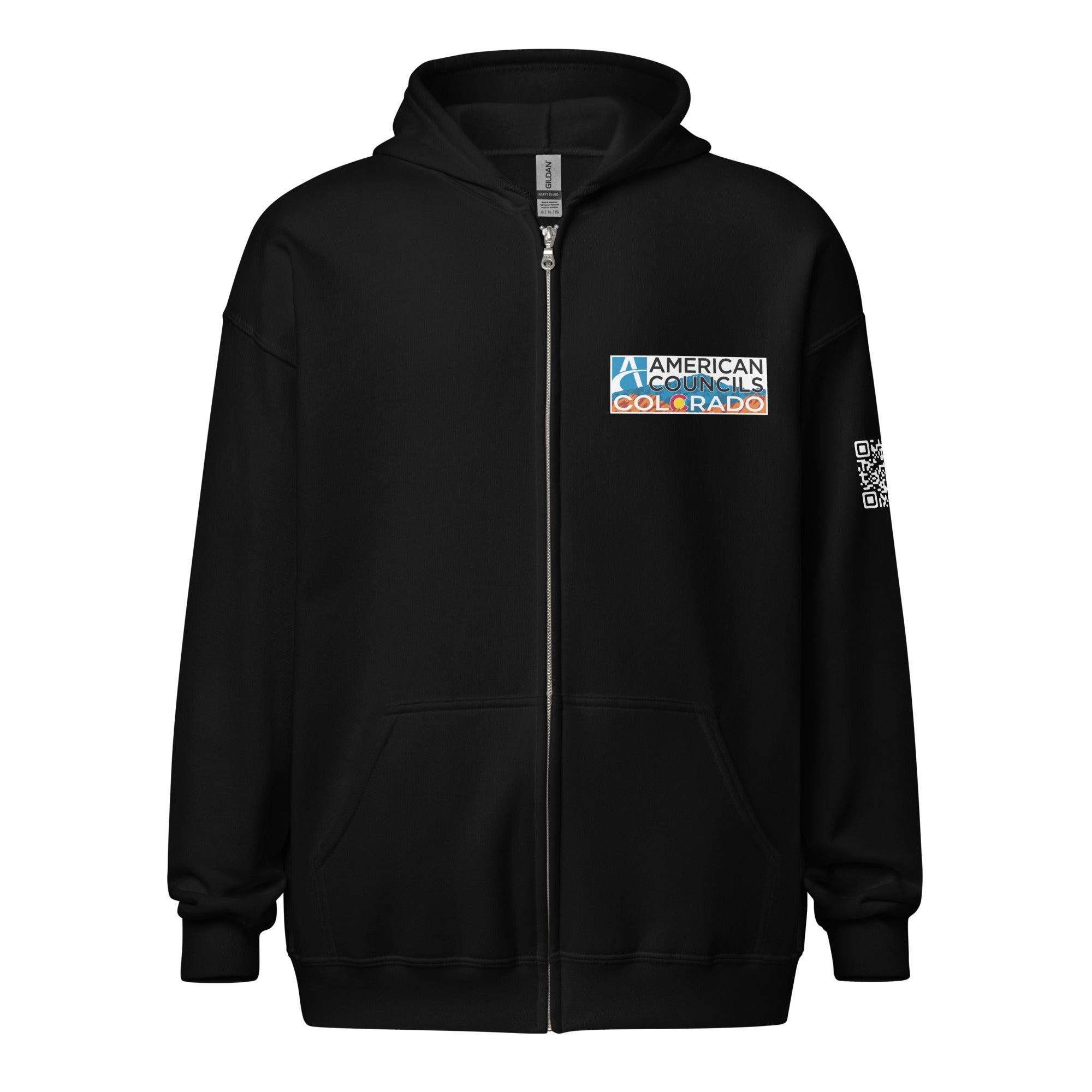 Colorado AC Small + Countries + QR CODE Full zip- White Lettering