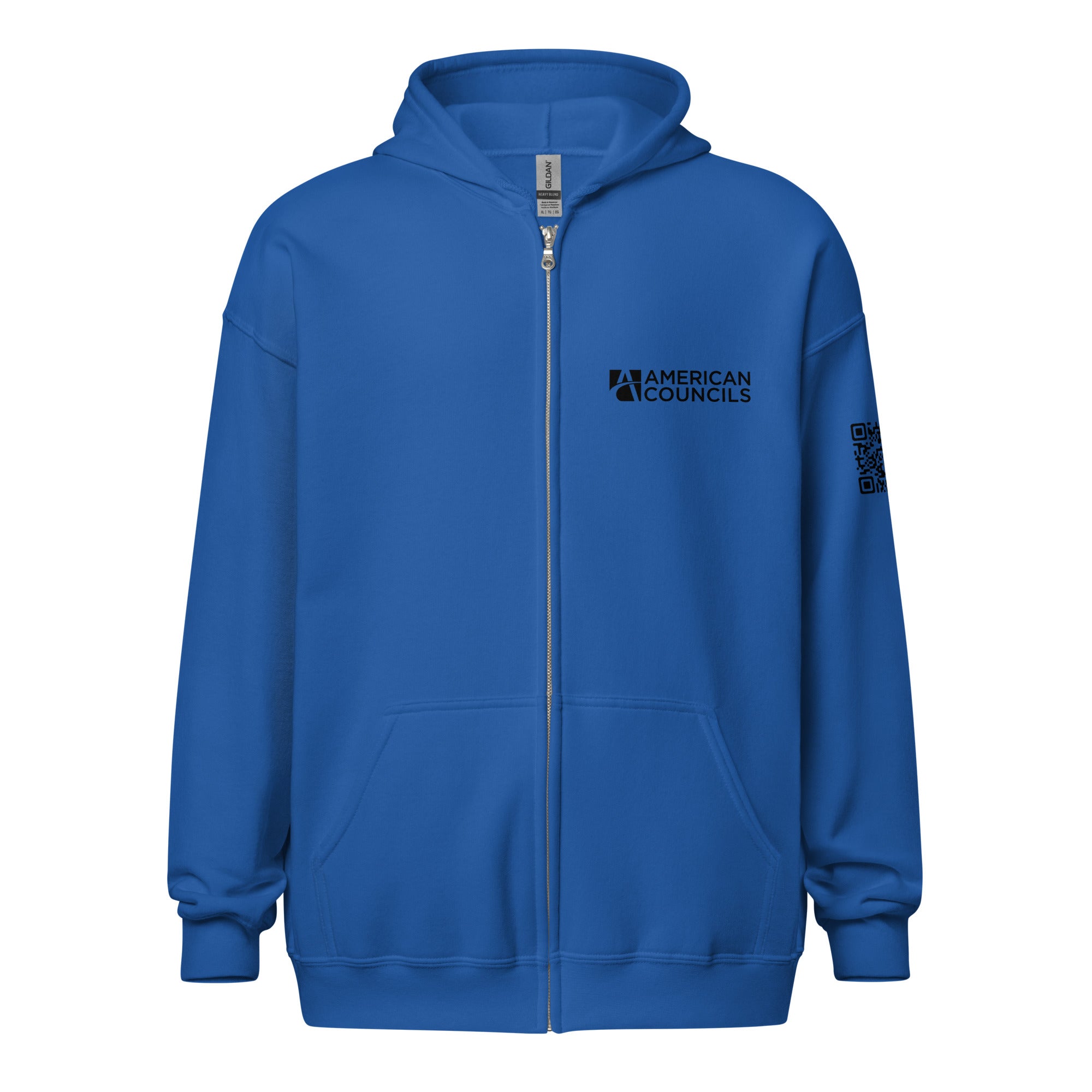 American Councils + Countries+ QR CODE Zip up - Black Lettering