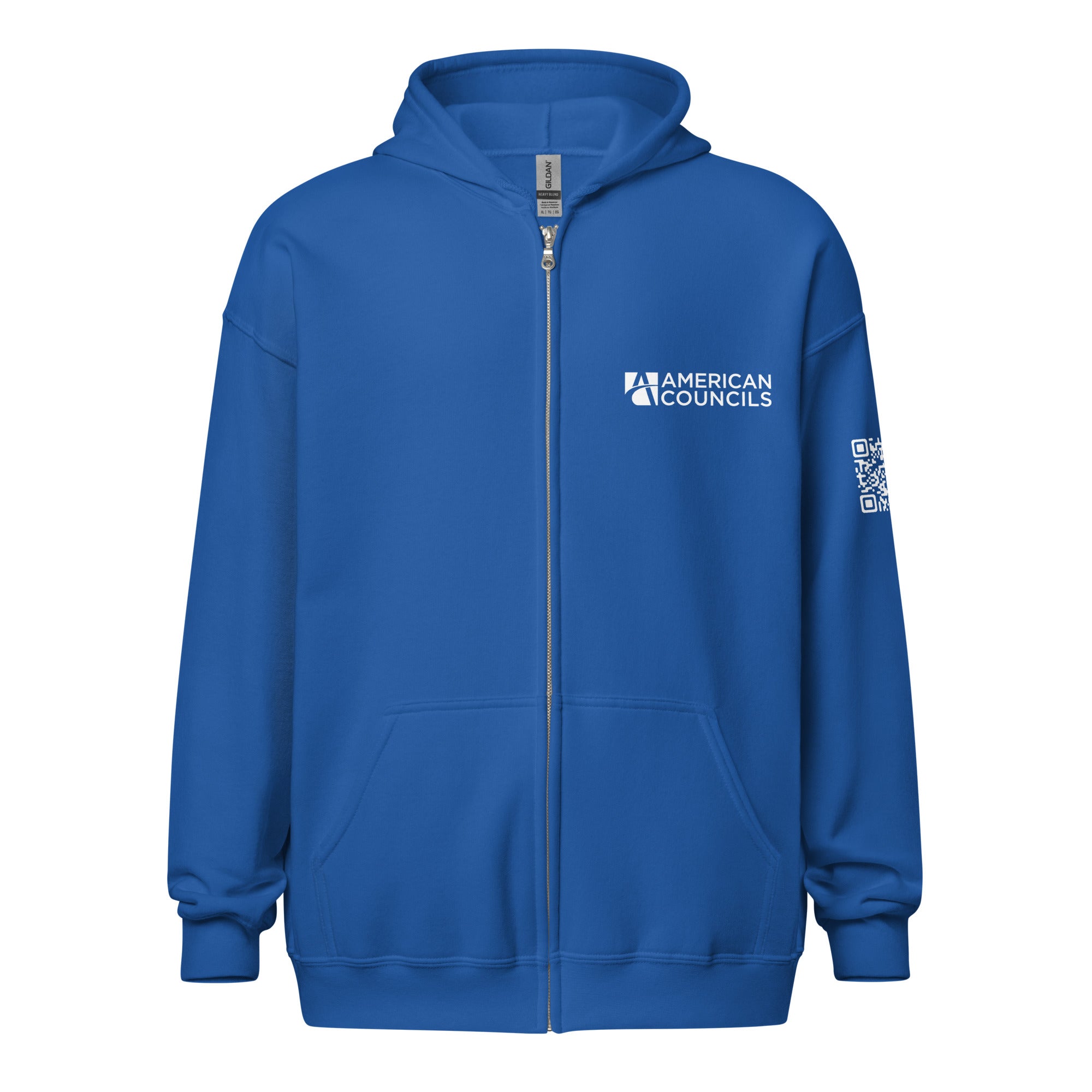 American Councils Small + Countries + QR CODE Full Zip- White Lettering