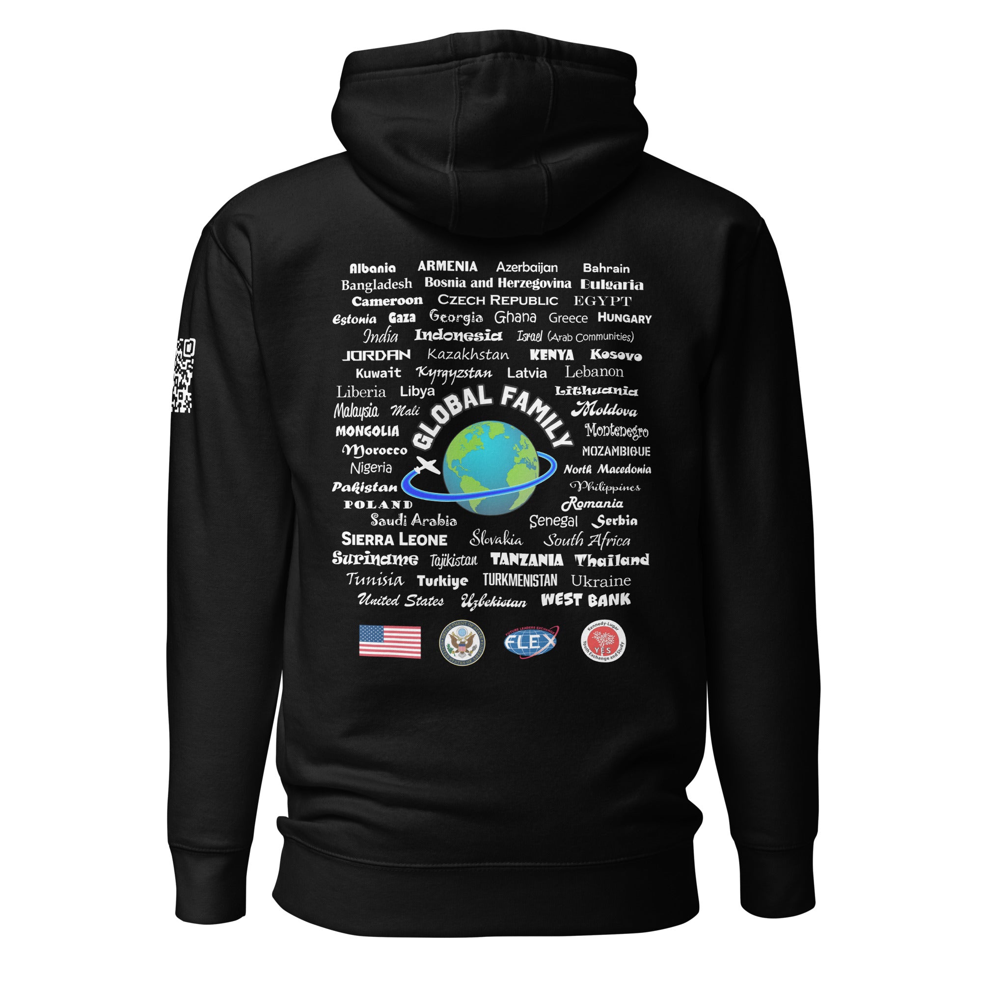 Colorado AC + Countries + QR Code Hoodie- White Lettering