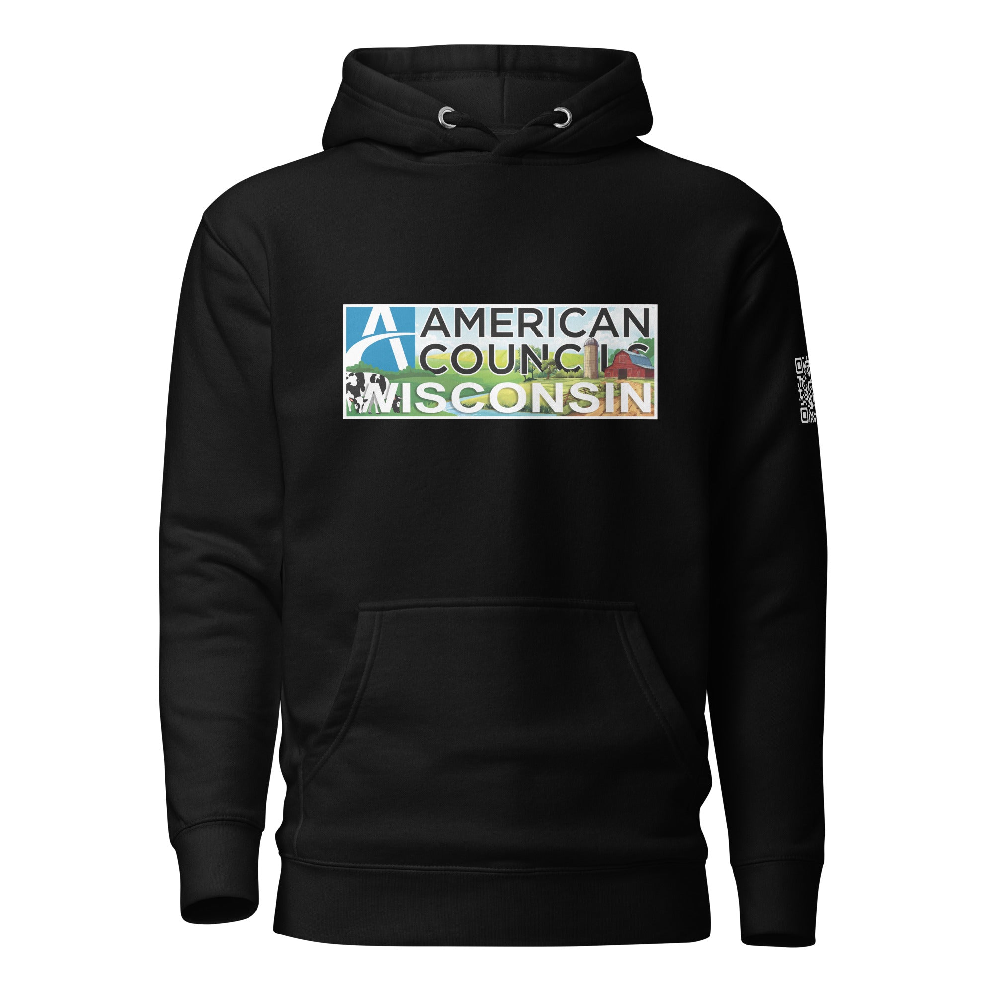 Wisconsin Large- Latvia- Hoodie- White lettering