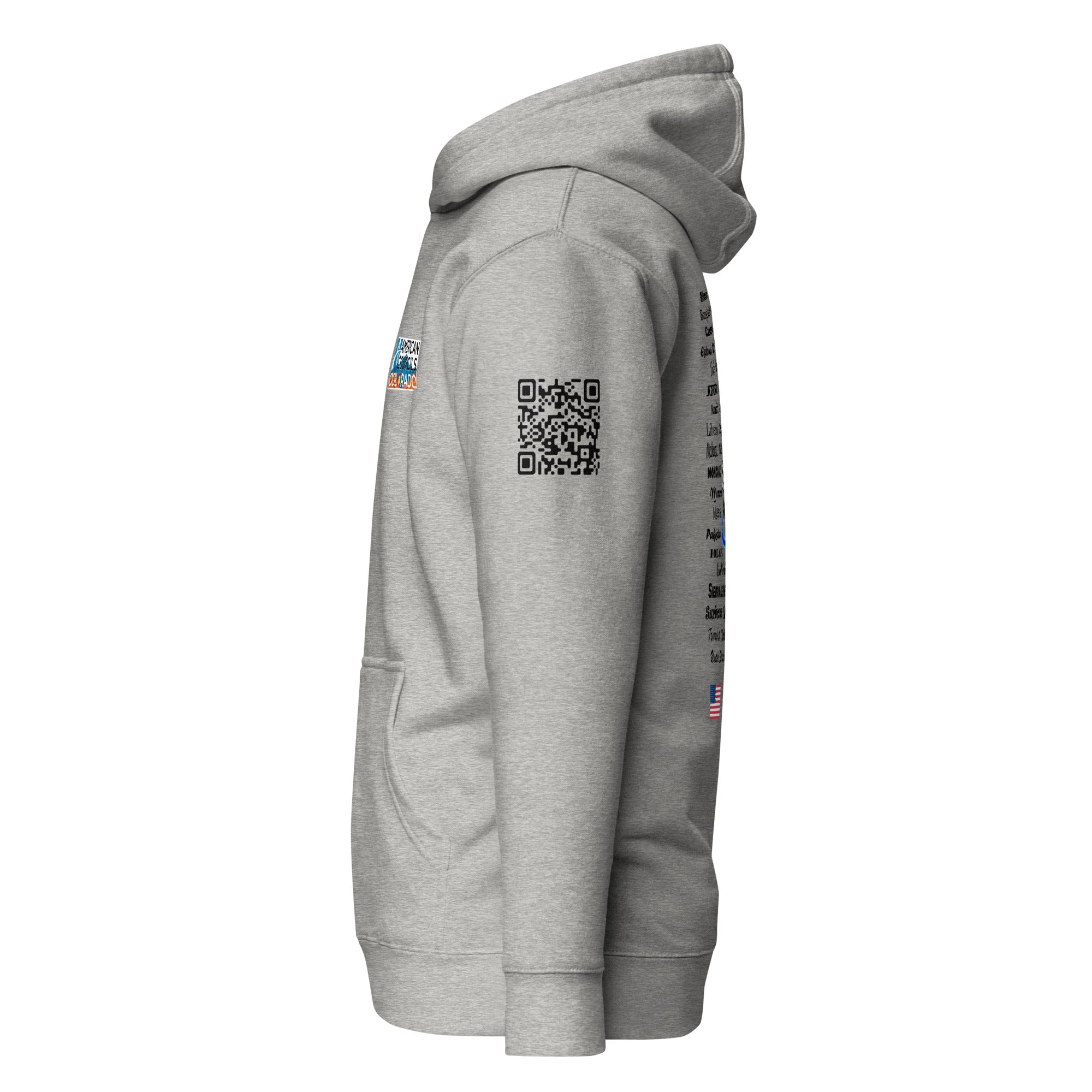 Colorado AC Small + Countries +QR CODE  Hoodie - Black Lettering