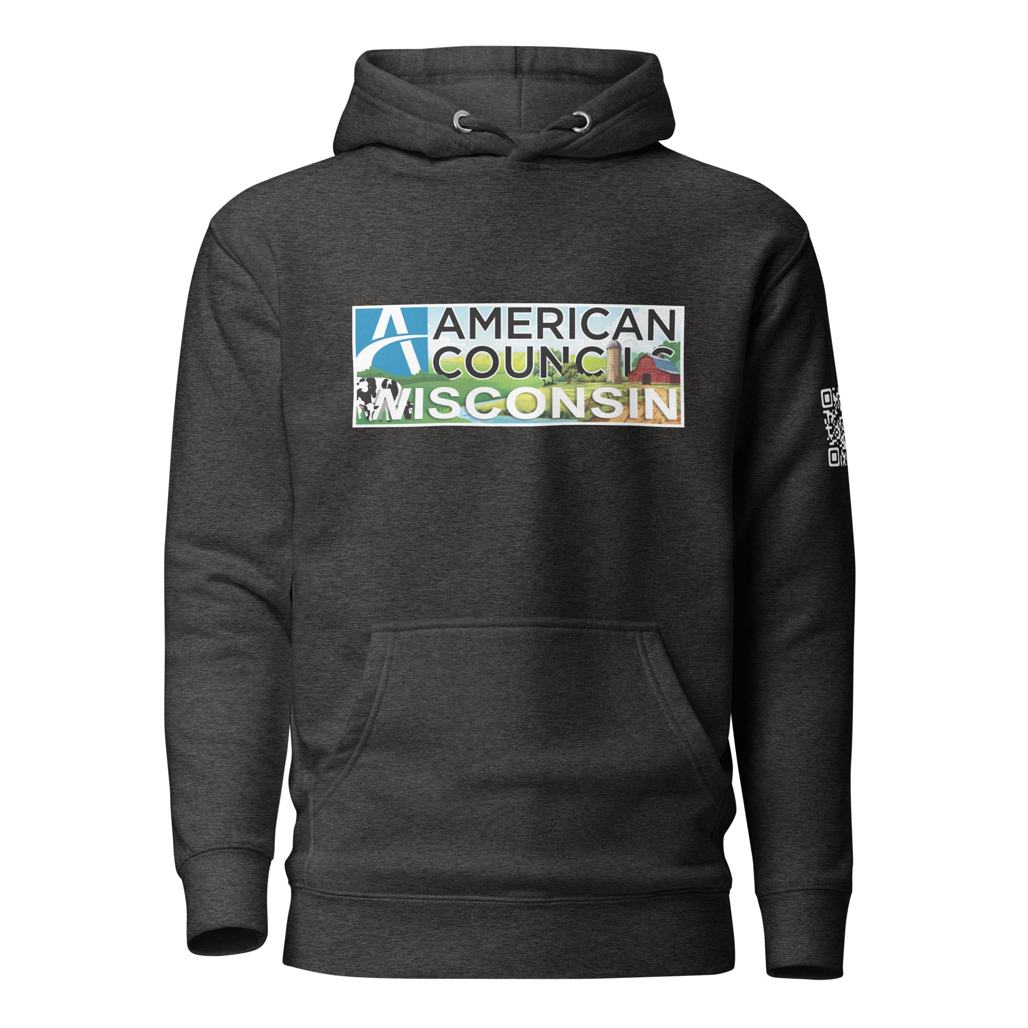 Wisconsin AC + Countries + QR Code Hoodie - White Lettering