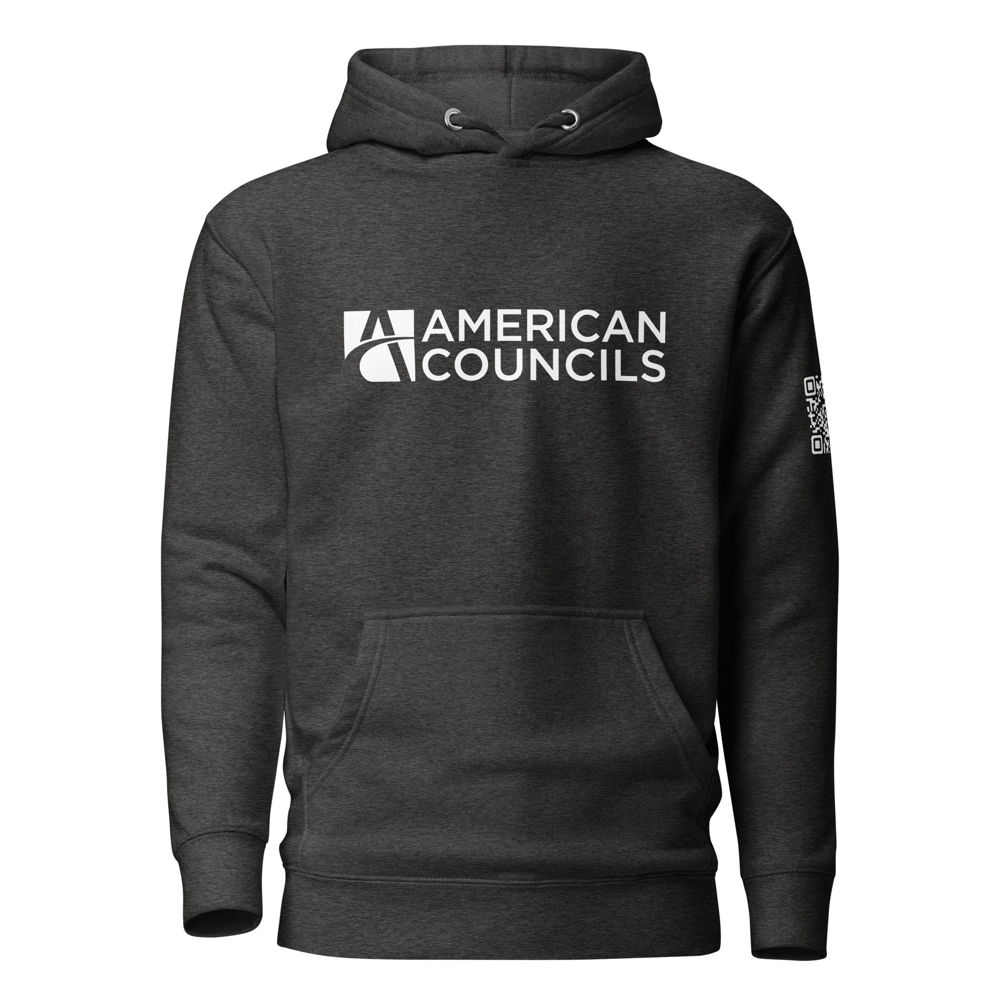 American Councils + Countries + QR CODE Hoodie - White Lettering