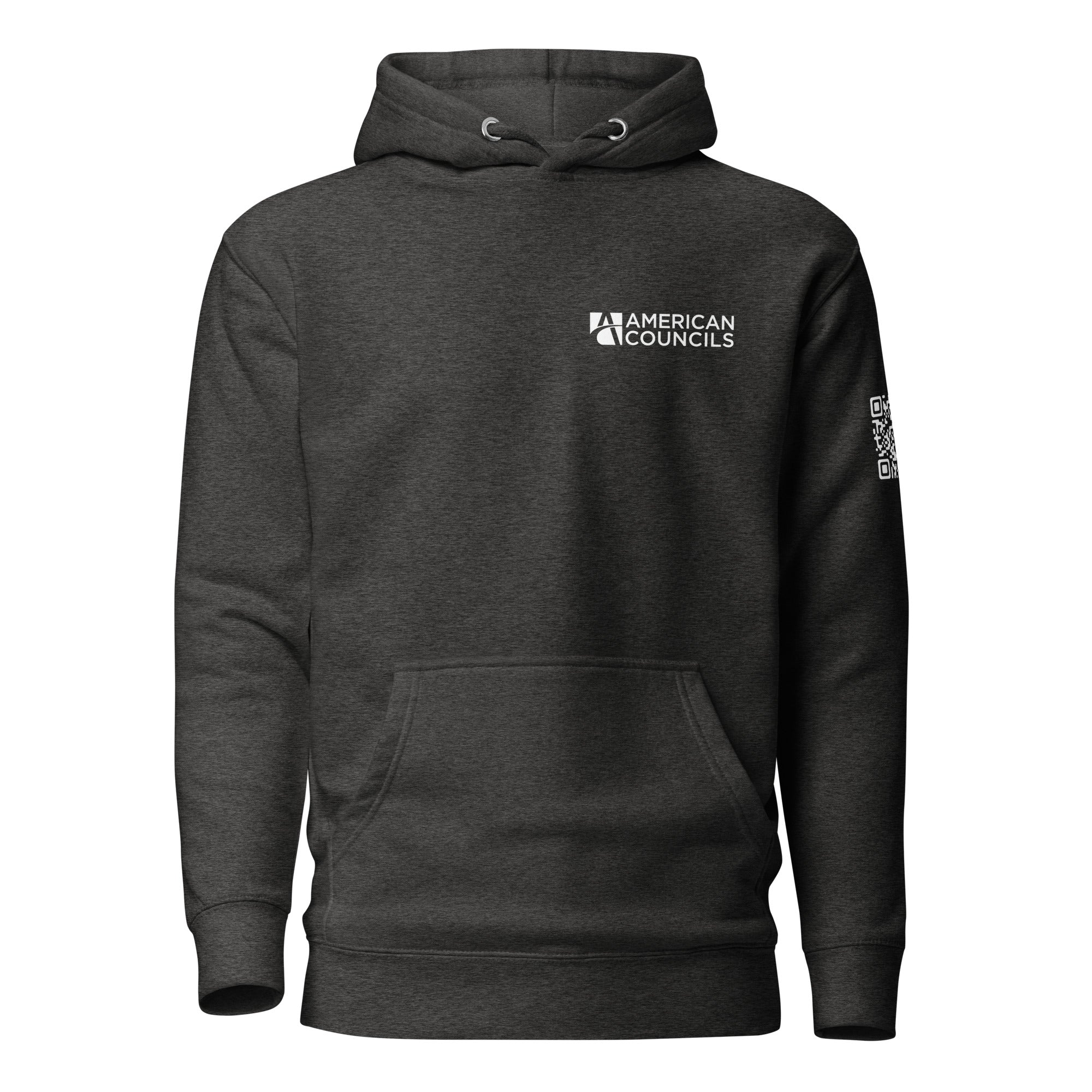 American Councils  + Countries + QR CODE Hoodie- White Lettering