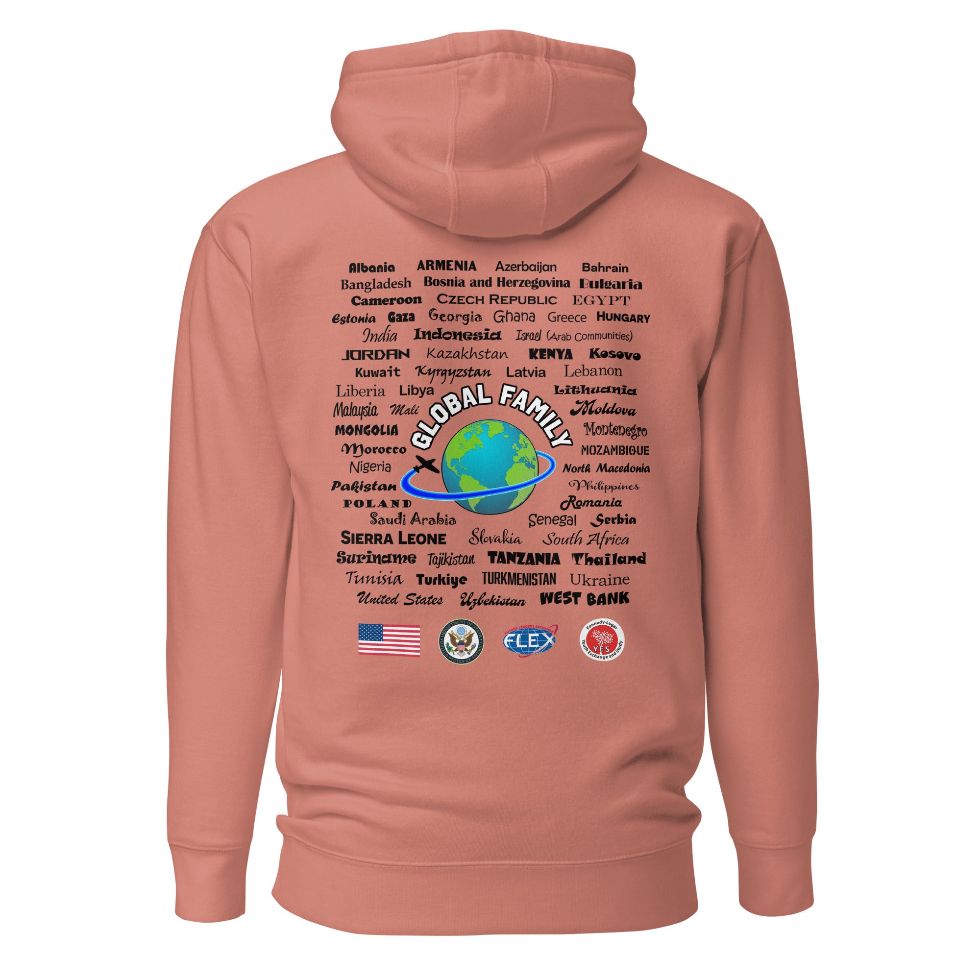 American Councils + Countries Hoodie- Black Lettering