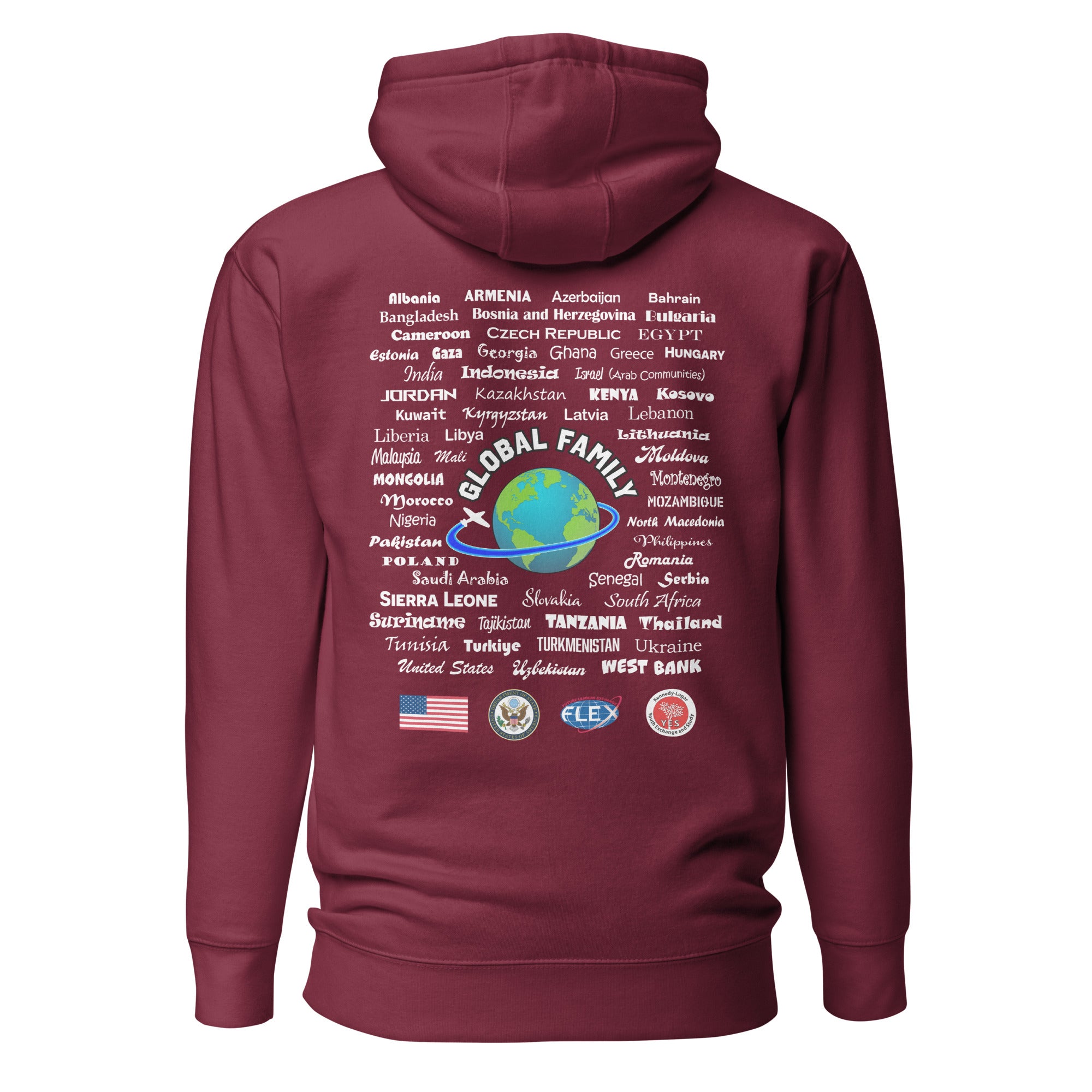 American Councils + Countries Hoodie - White Lettering