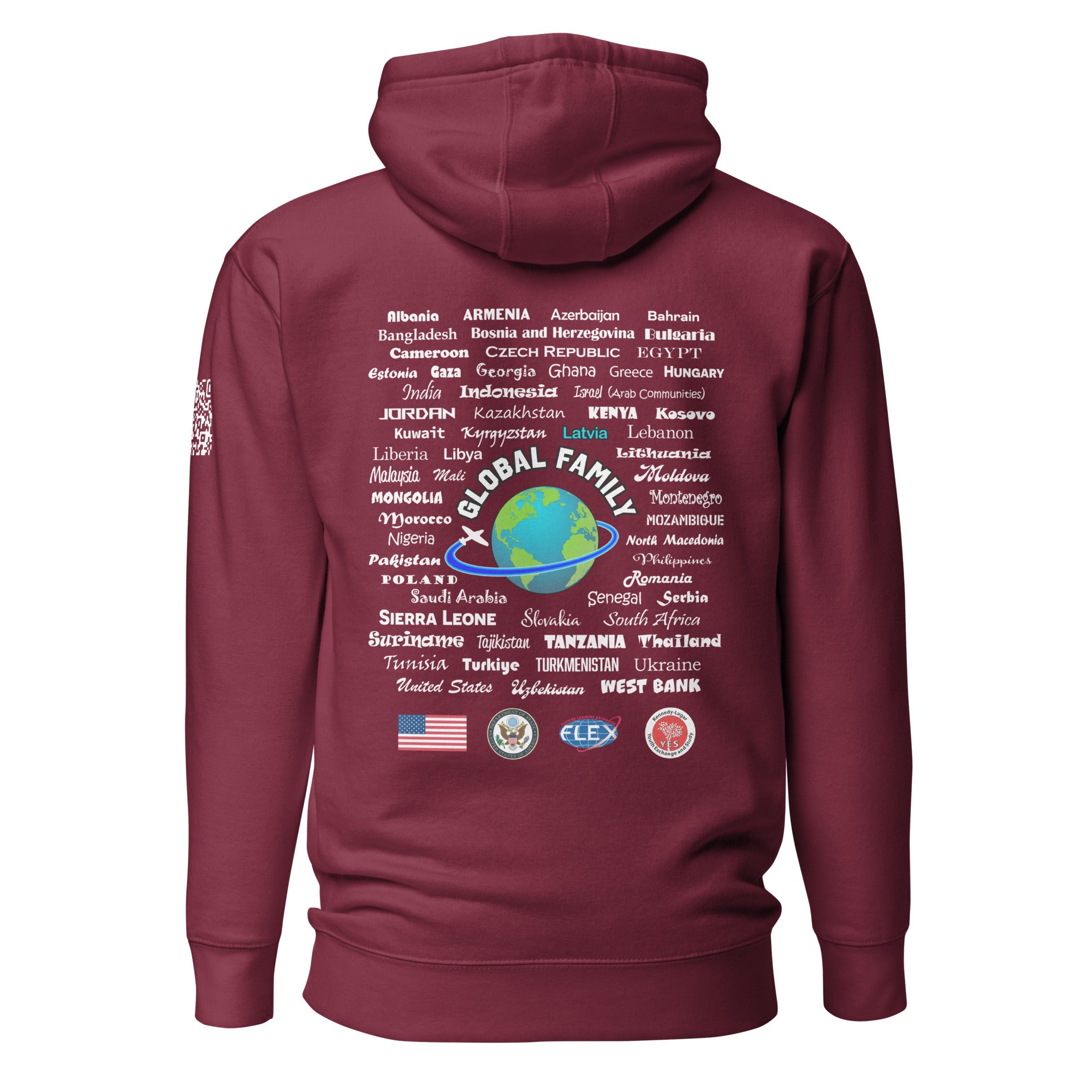 Wisconsin Large- Latvia- Hoodie- White lettering