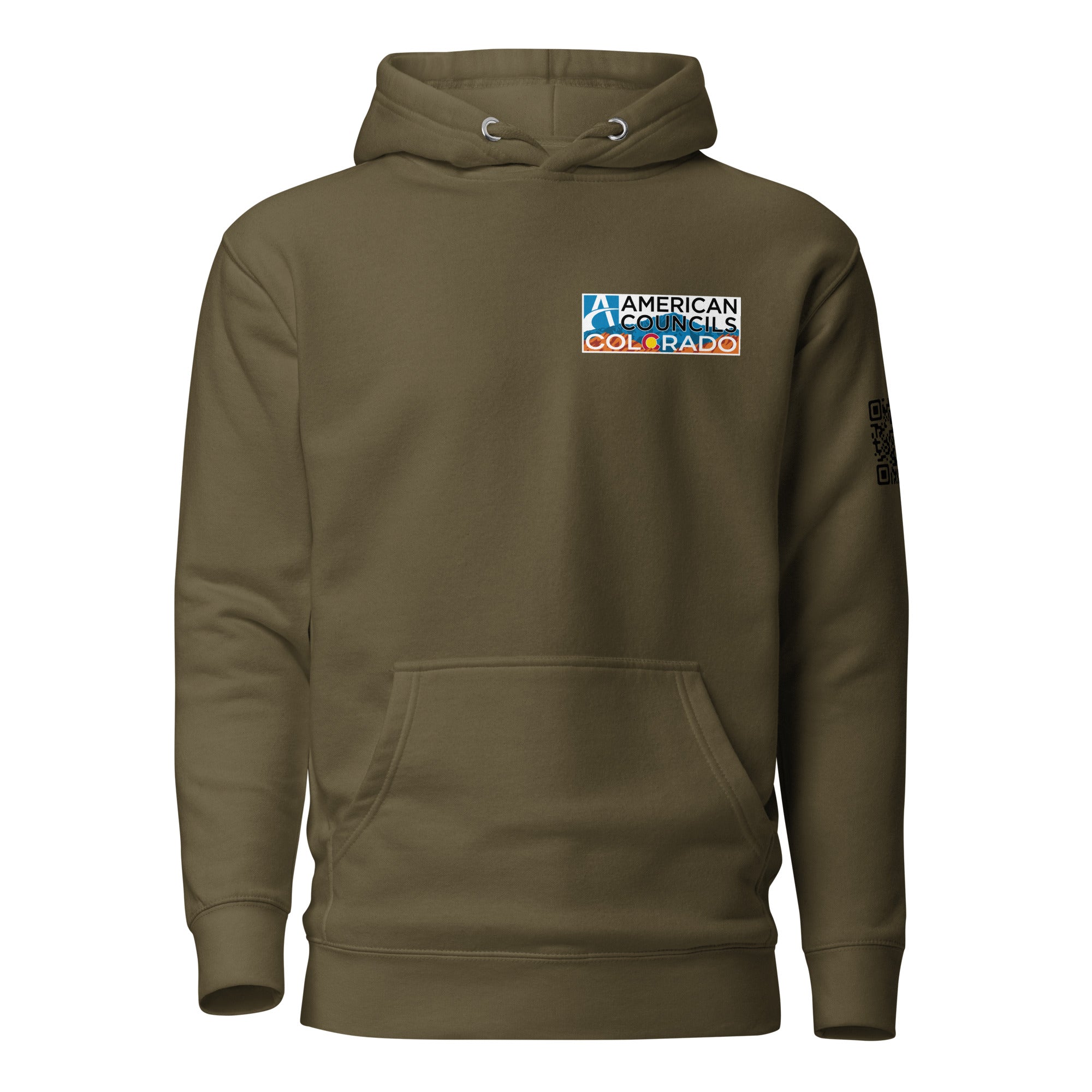 Colorado AC Small + Countries +QR CODE  Hoodie - Black Lettering