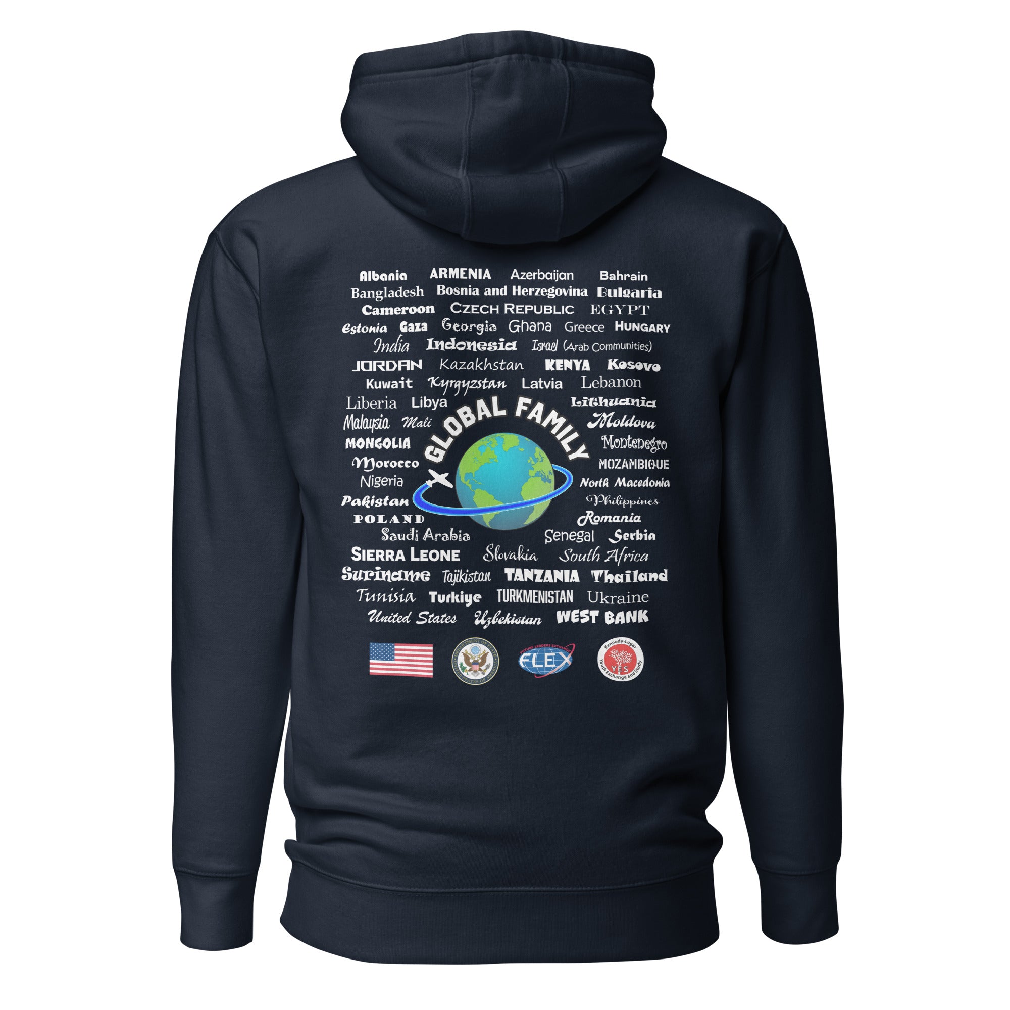 American Councils + Countries Hoodie - White Lettering