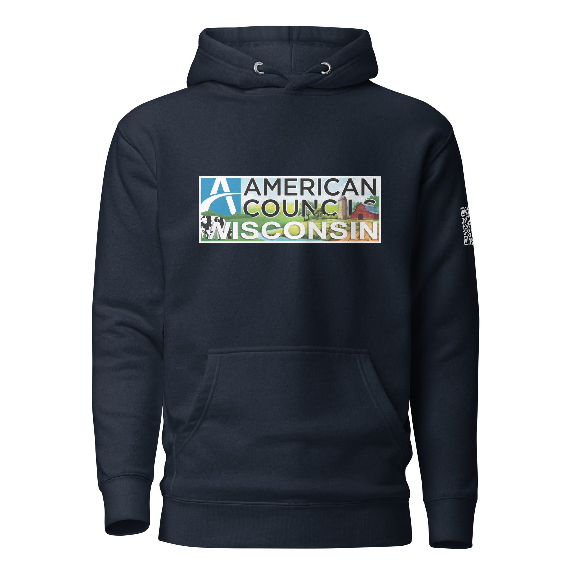 Wisconsin Large- Latvia- Hoodie- White lettering