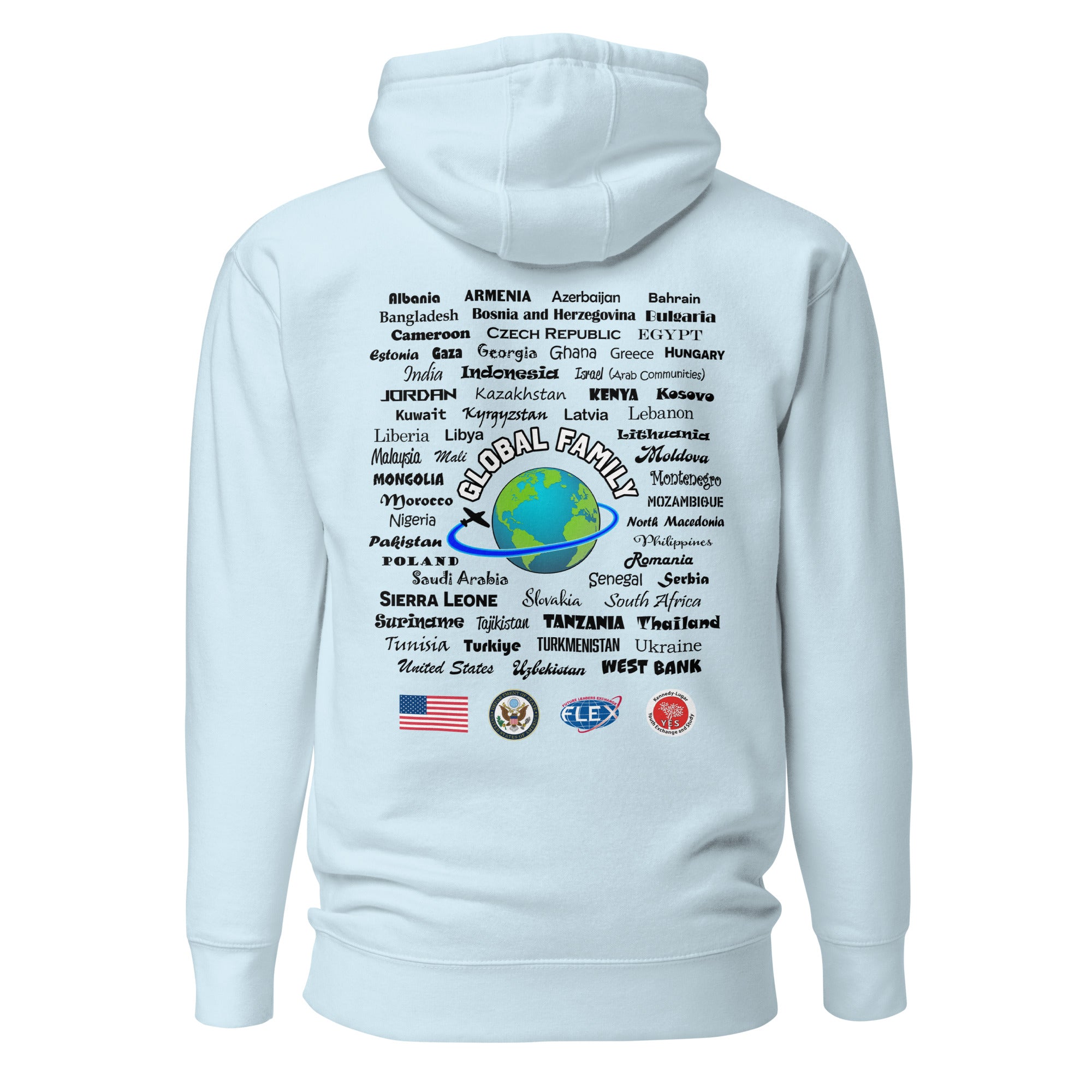 American Councils + Countries Hoodie- Black Lettering