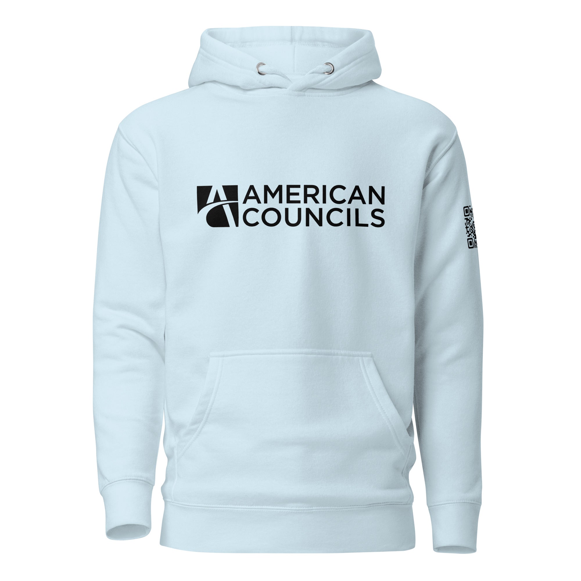 American Councils + Countries + QR CODE Hoodie- Black Lettering