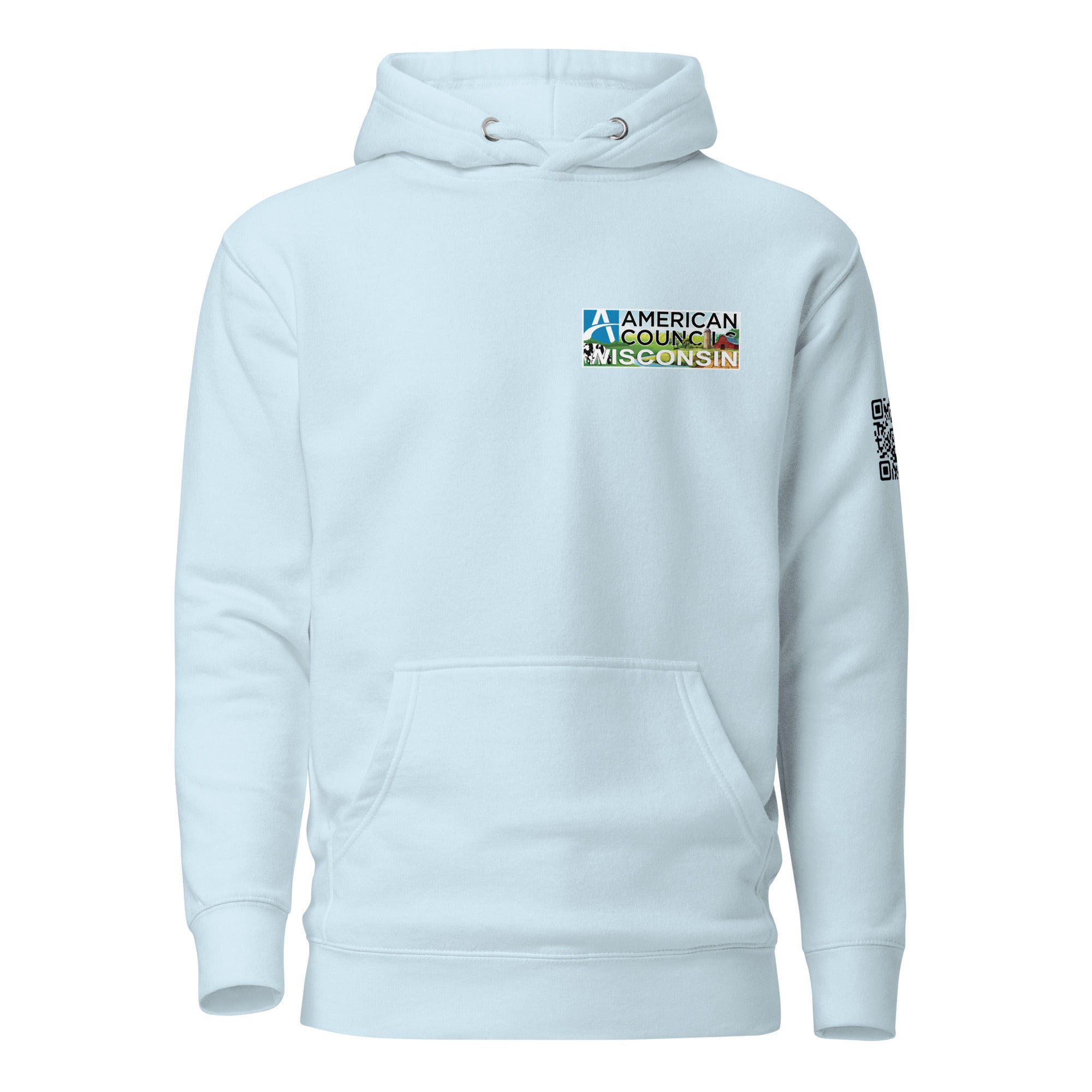 Wisconsin AC Small + Countries + QR CODE Hoodie - Black Lettering