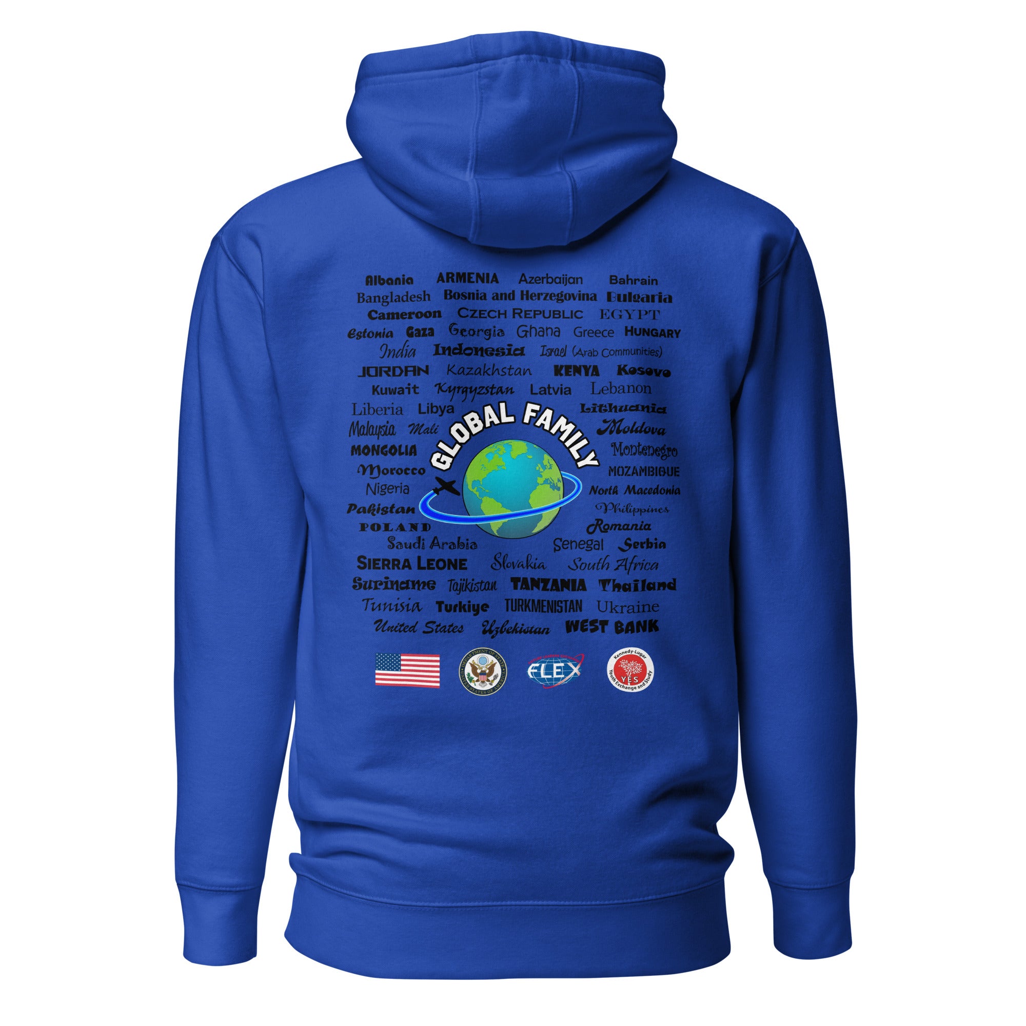 American Councils + Countries Hoodie- Black Lettering