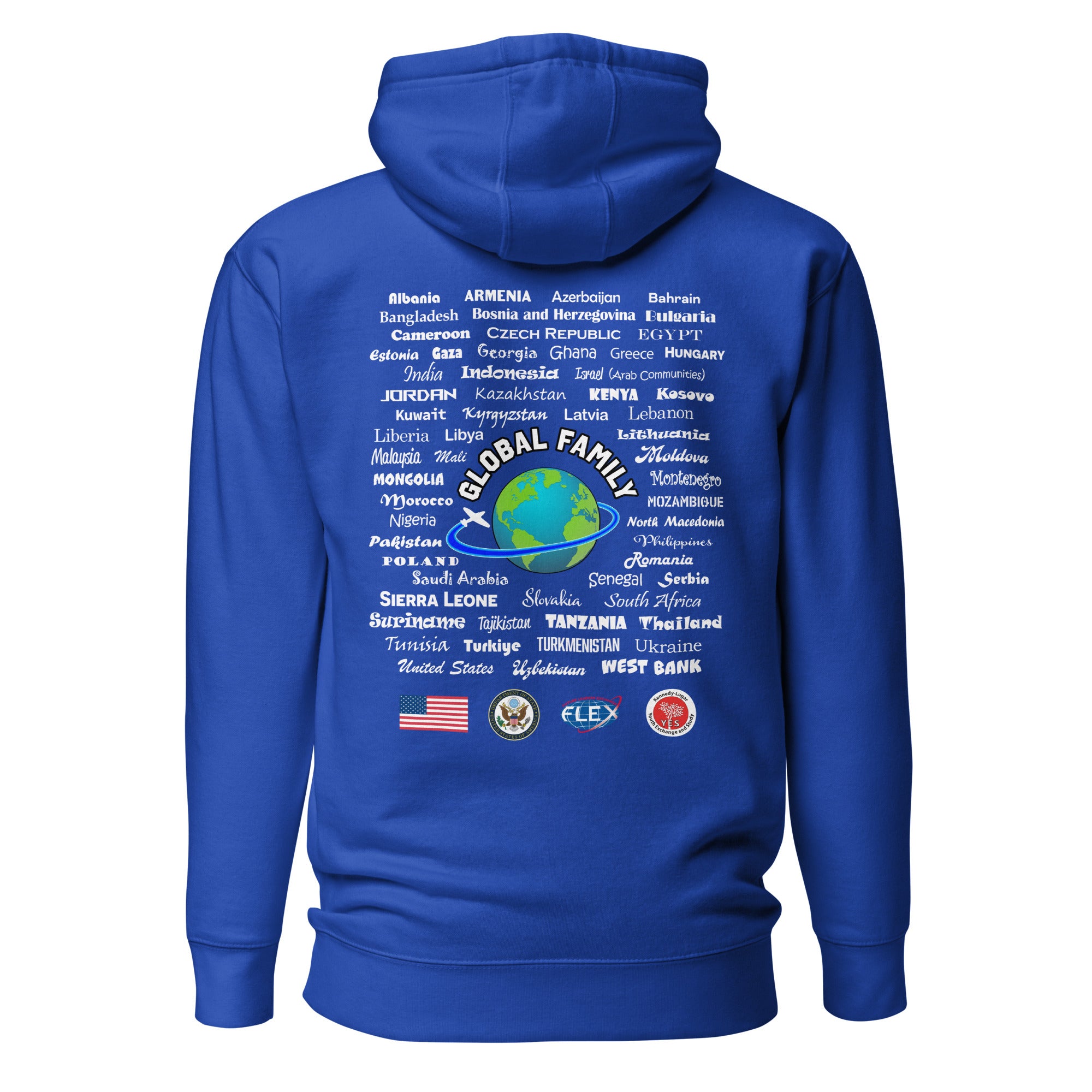 American Councils + Countries Hoodie - White Lettering