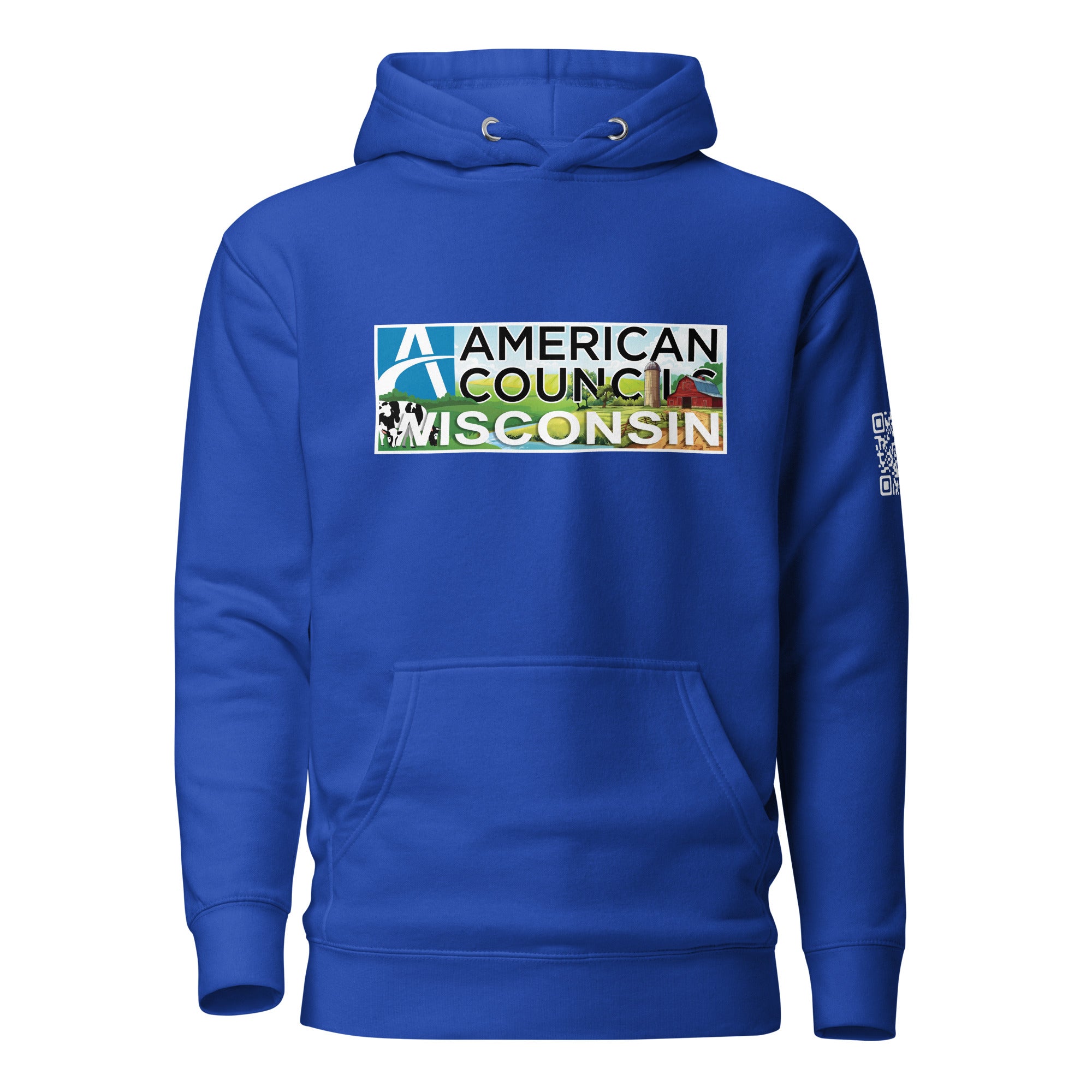 Wisconsin AC + Countries + QR Code Hoodie - White Lettering