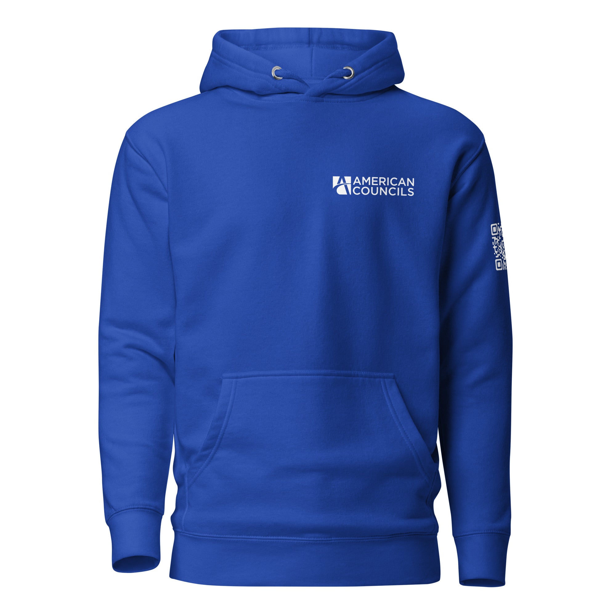 American Councils  + Countries + QR CODE Hoodie- White Lettering