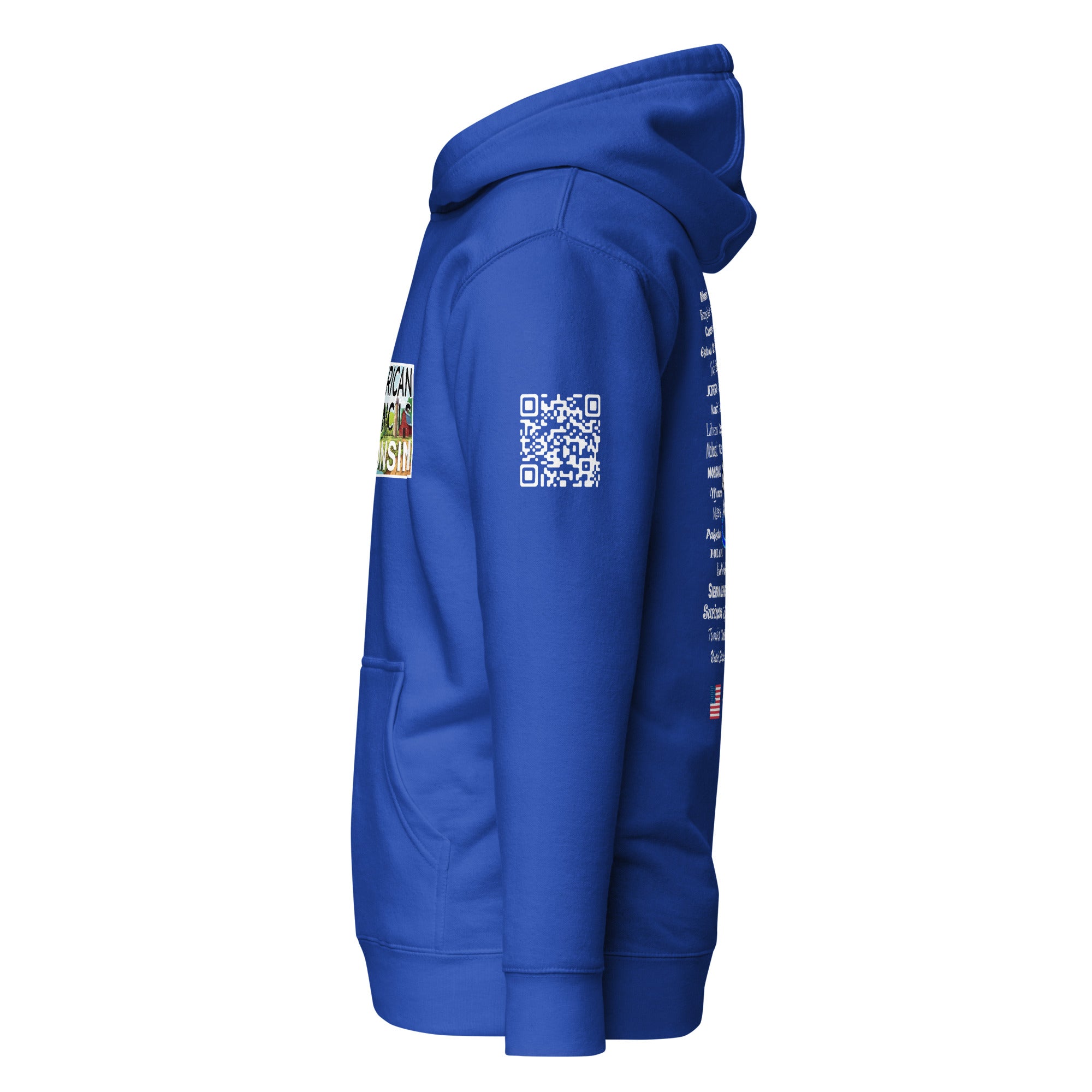 Wisconsin AC + Countries + QR Code Hoodie - White Lettering