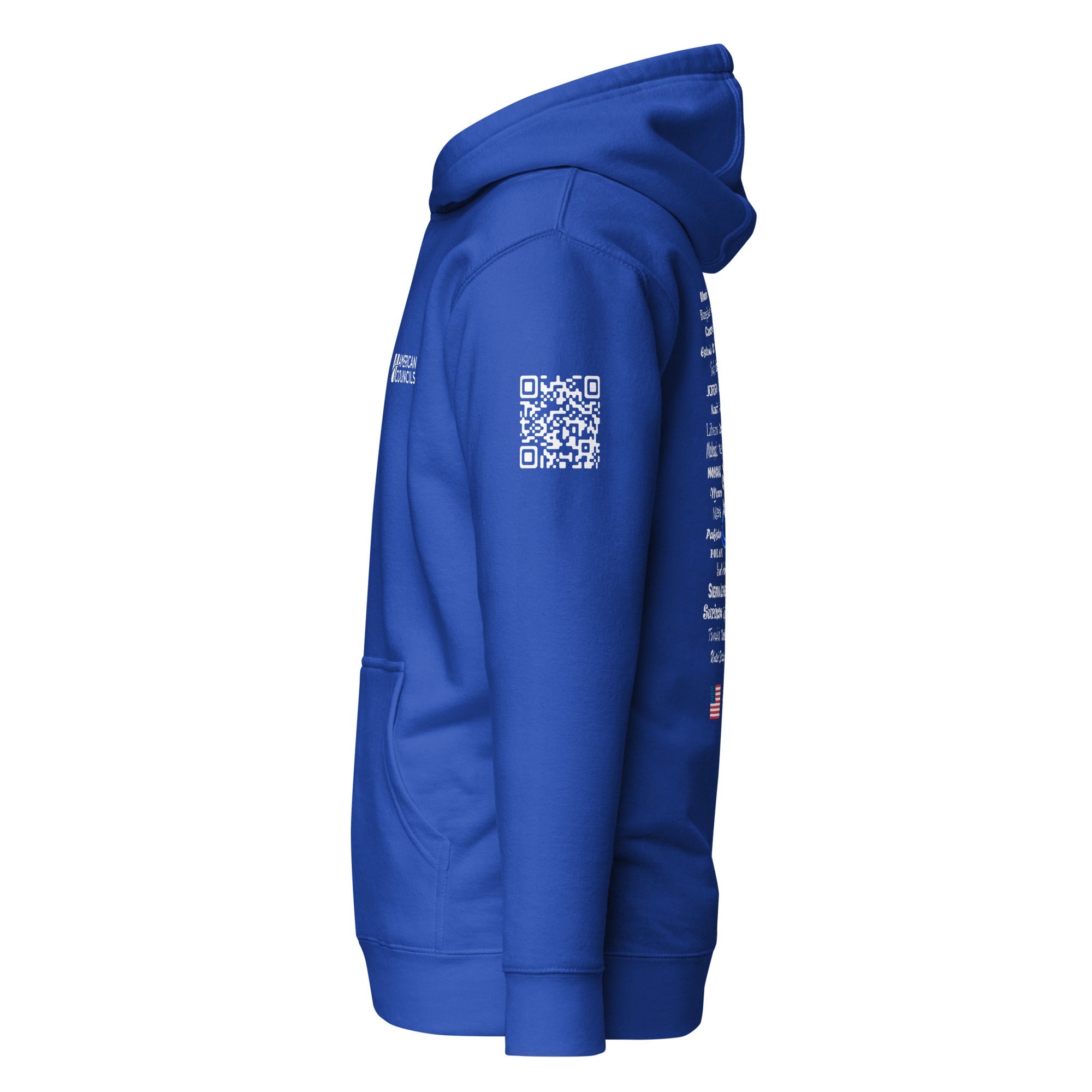 American Councils  + Countries + QR CODE Hoodie- White Lettering