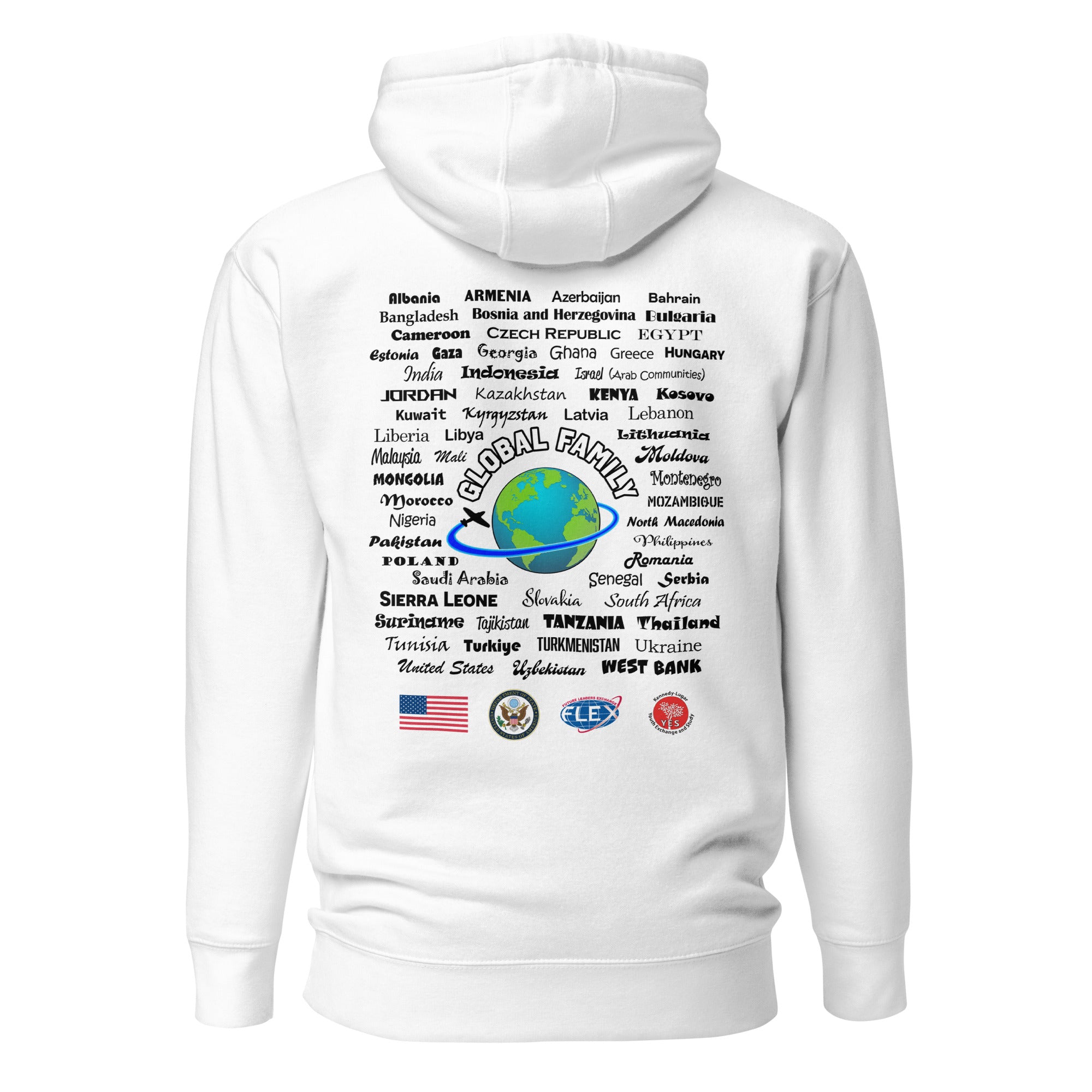 American Councils + Countries Hoodie- Black Lettering