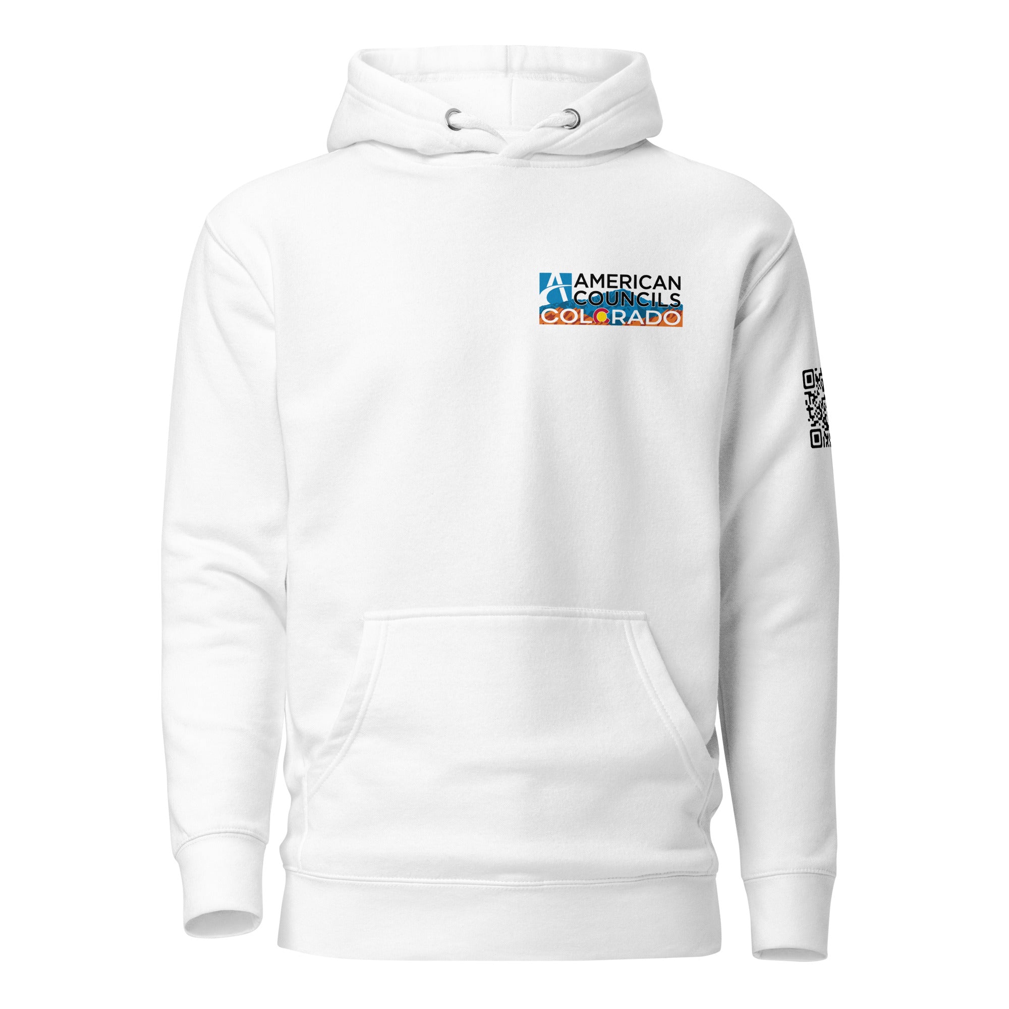 Colorado AC Small + Countries +QR CODE  Hoodie - Black Lettering