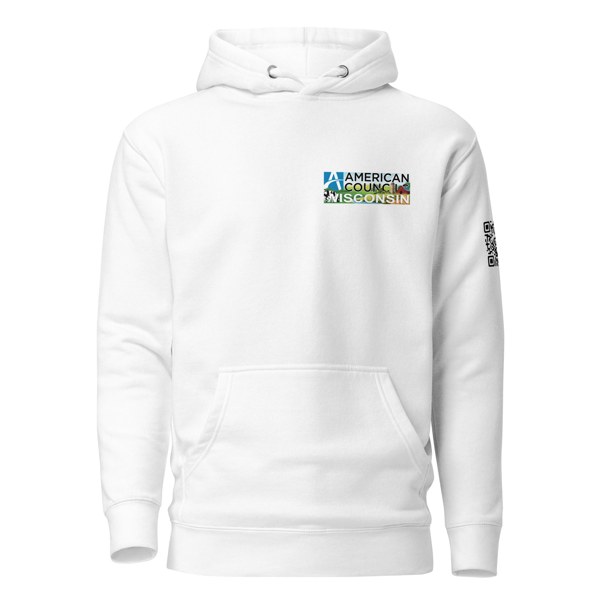 Wisconsin AC Small + Countries + QR CODE Hoodie - Black Lettering