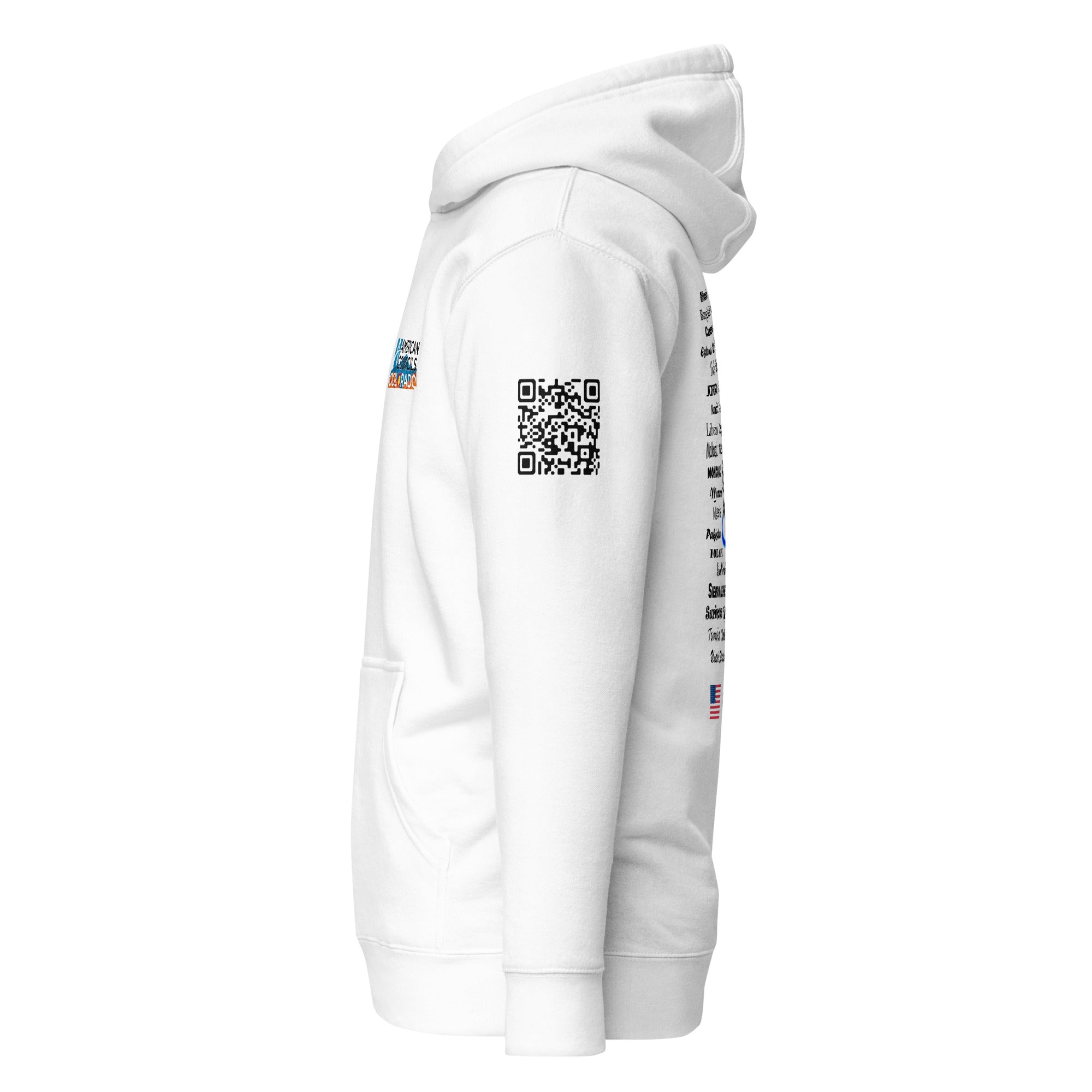 Colorado AC Small + Countries +QR CODE  Hoodie - Black Lettering