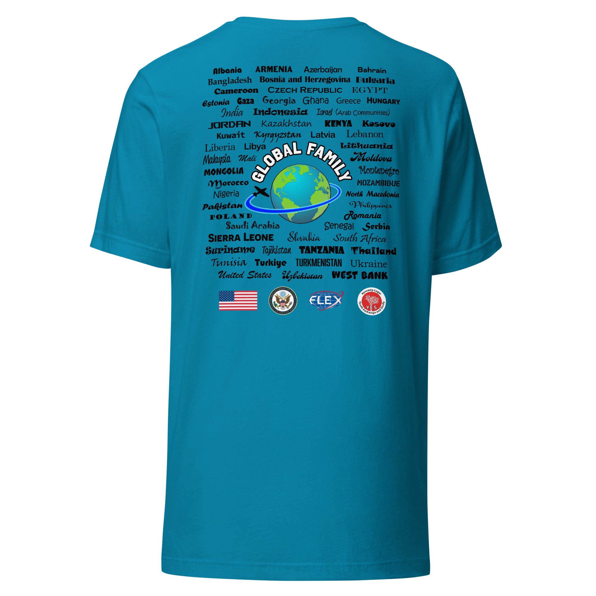 American Councils Countries T-shirt- Black Lettering