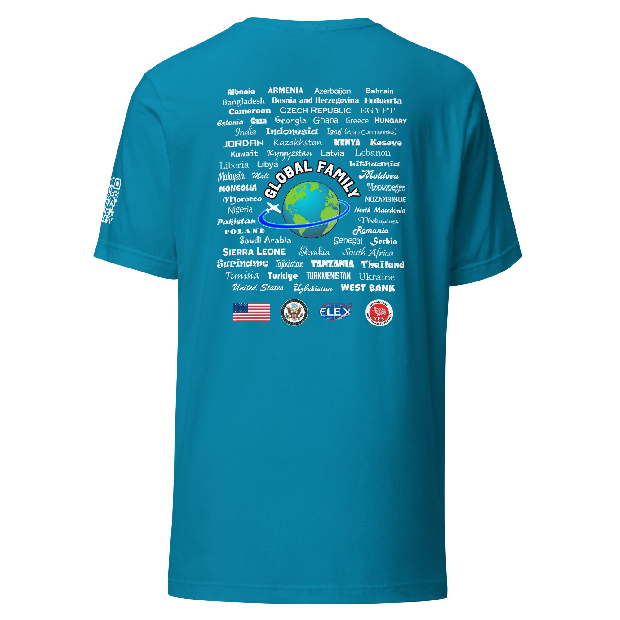 Colorado + Countries + QR Code T-shirt - White Lettering