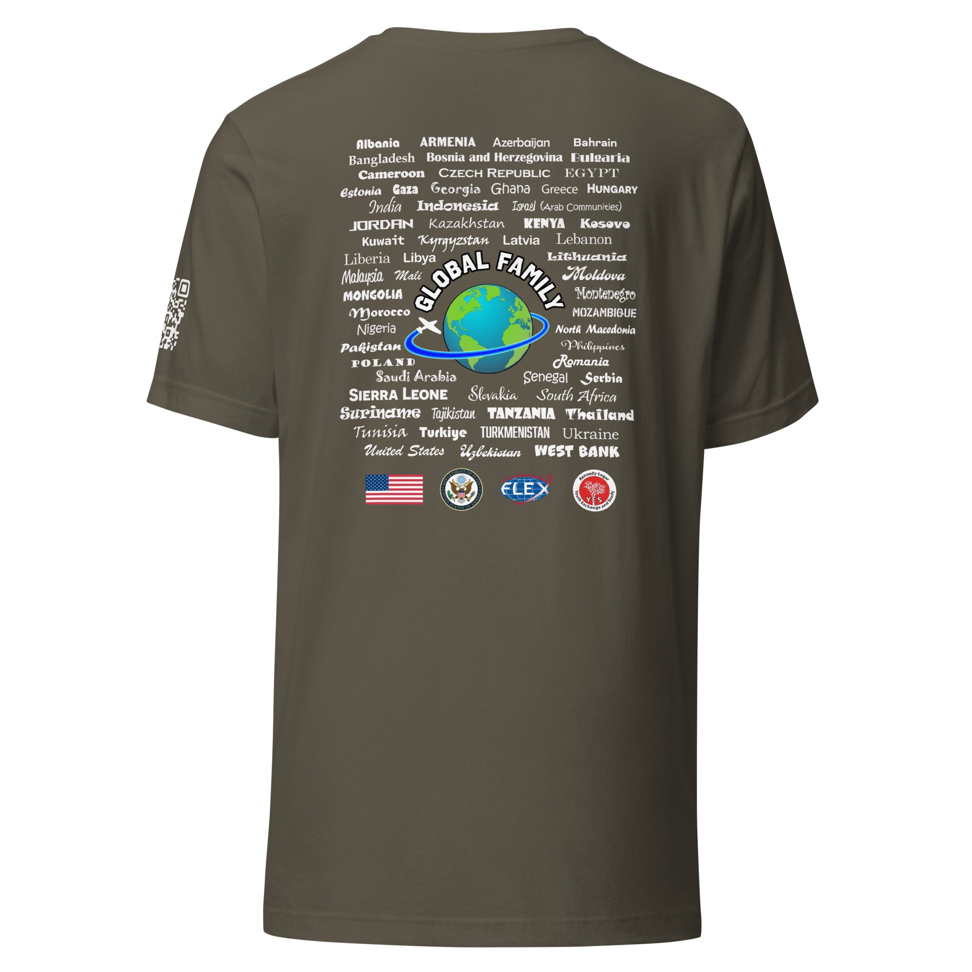 Colorado + Countries + QR Code T-shirt - White Lettering