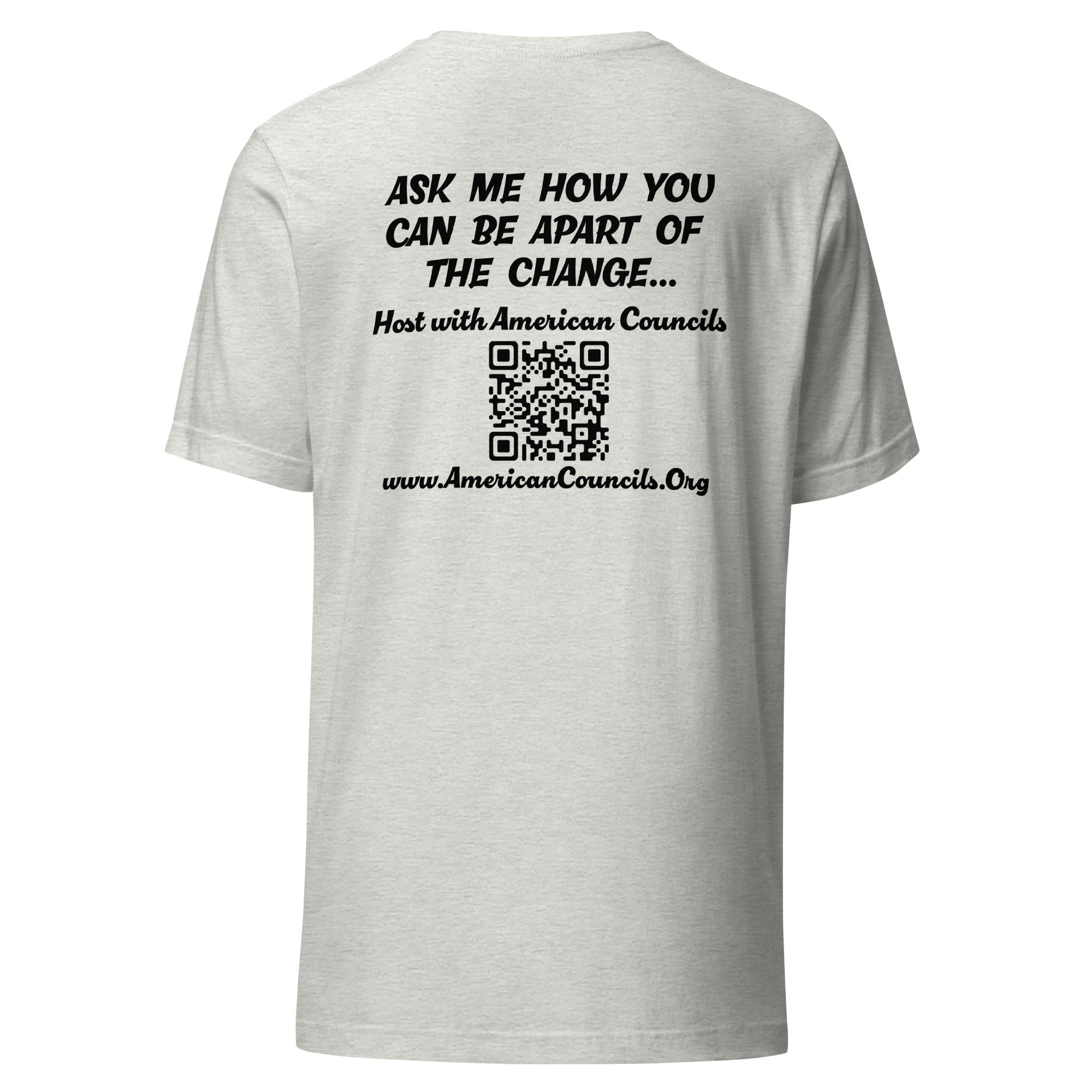 American Councils Promotion T-shirt- Black Lettering