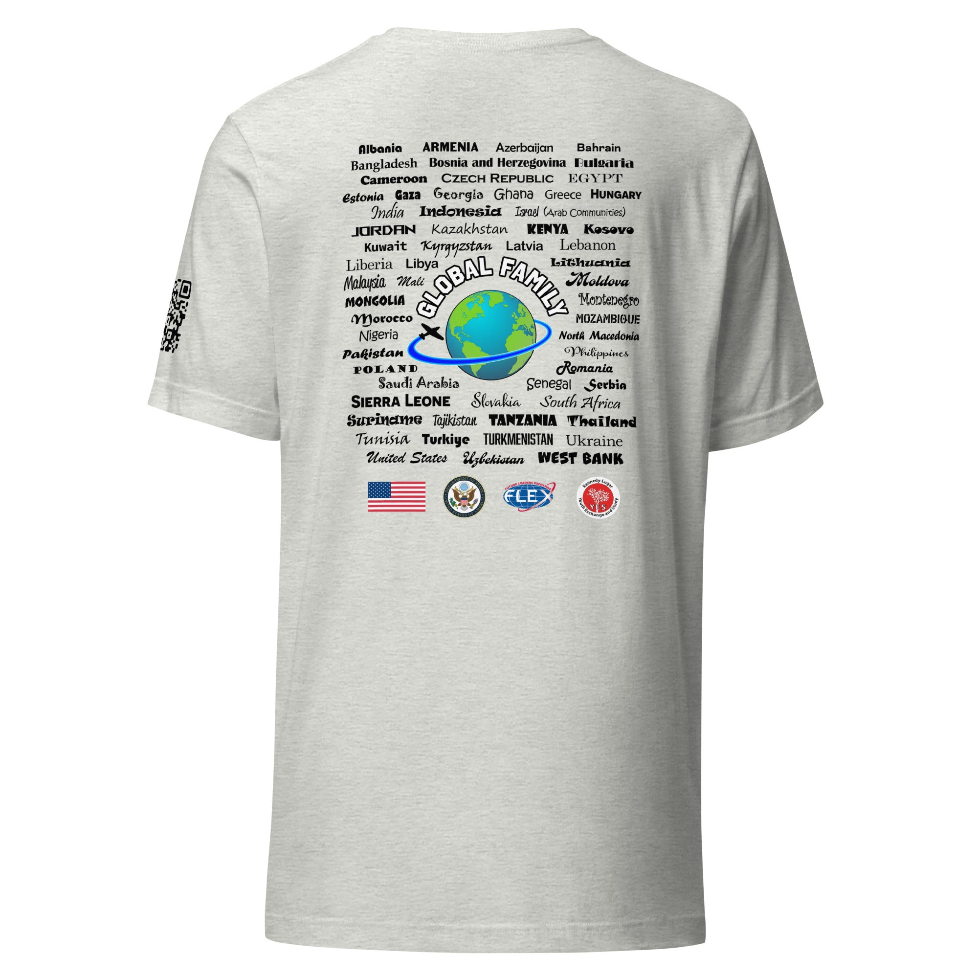 American Councils QR Code T-shirt- Black Lettering