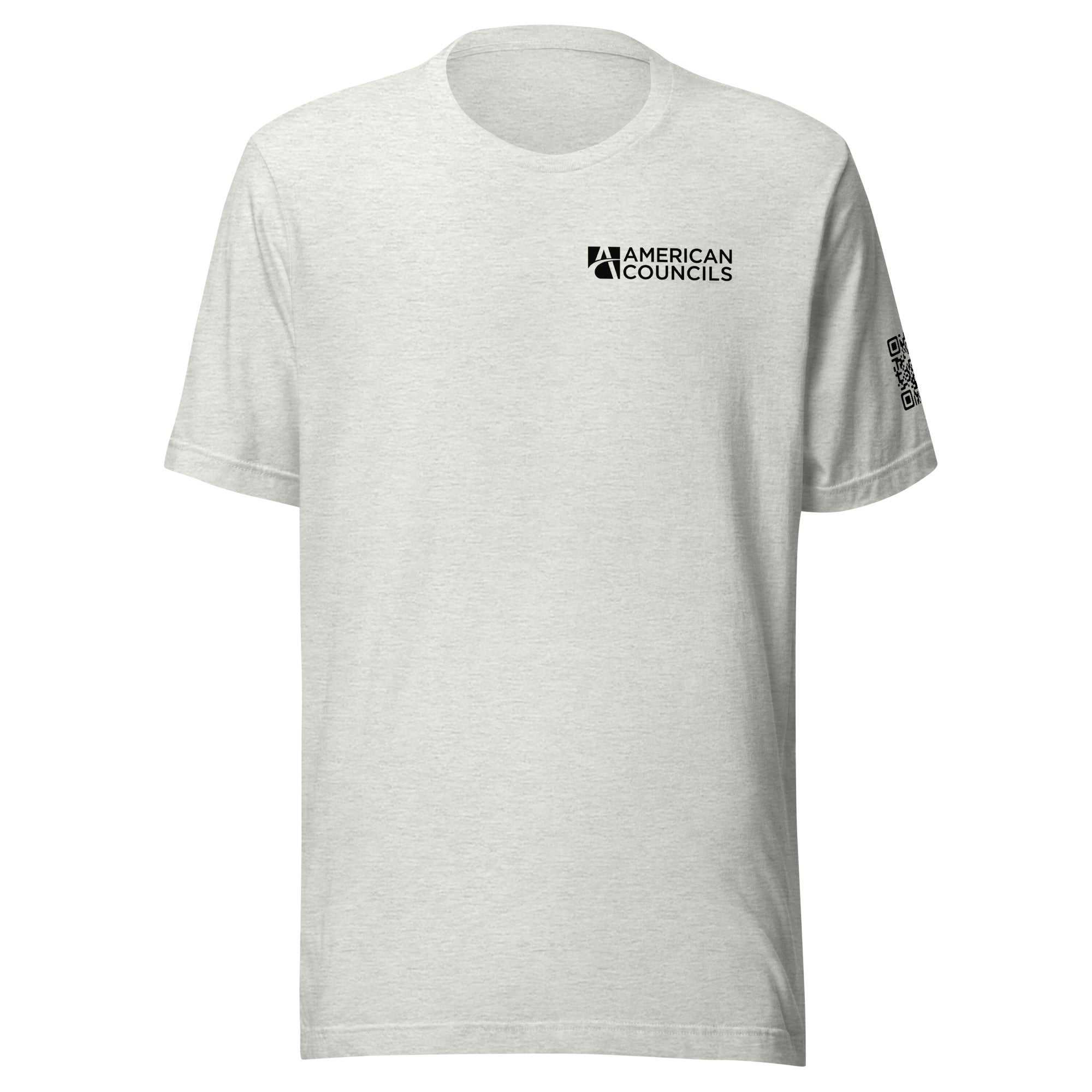 American Councils QR Code T-shirt- Black Lettering