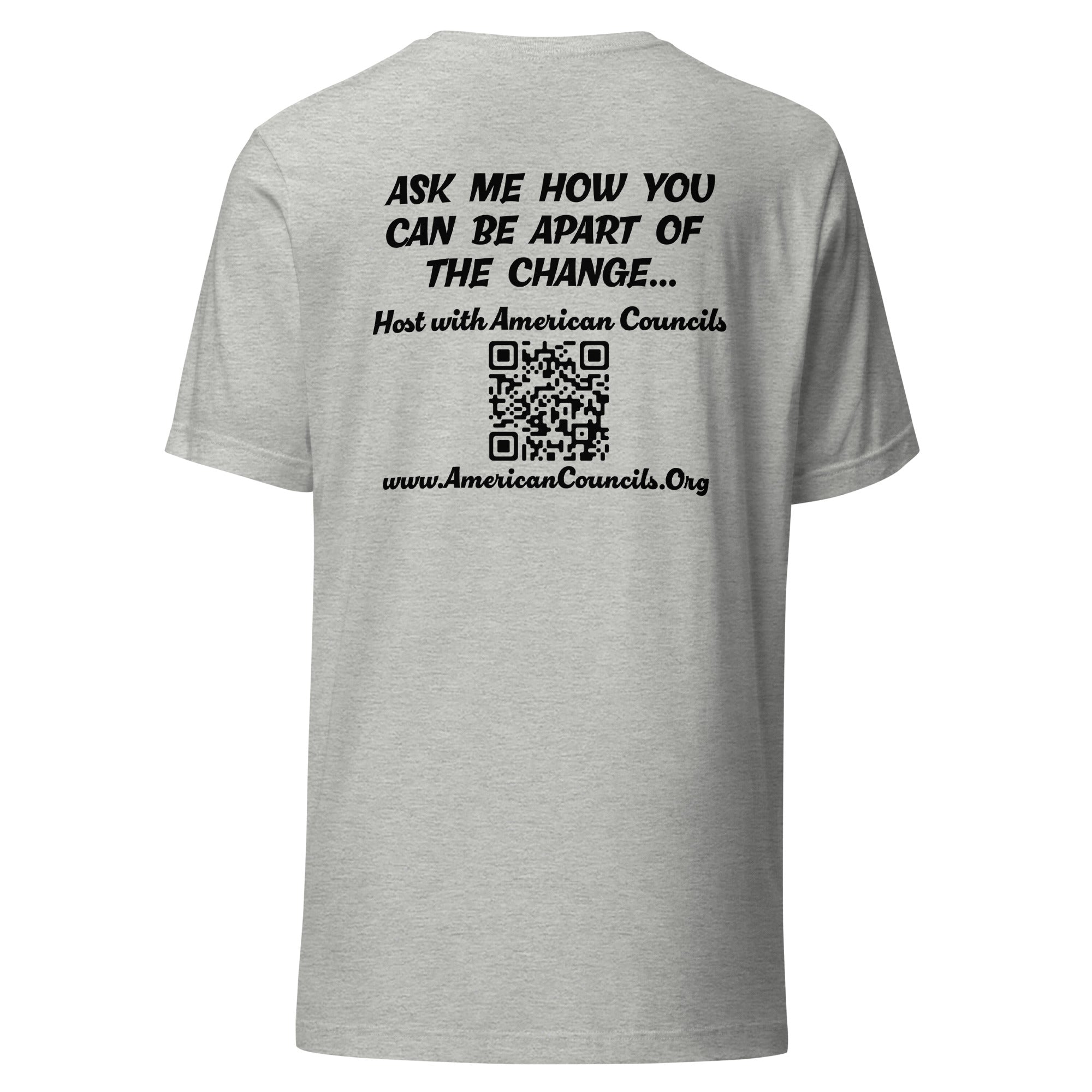 American Councils Promotion T-shirt- Black Lettering