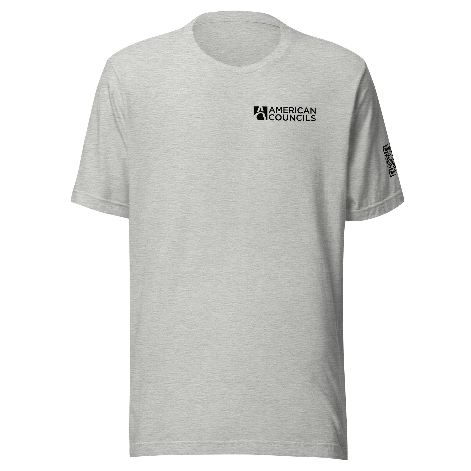 American Councils QR Code T-shirt- Black Lettering