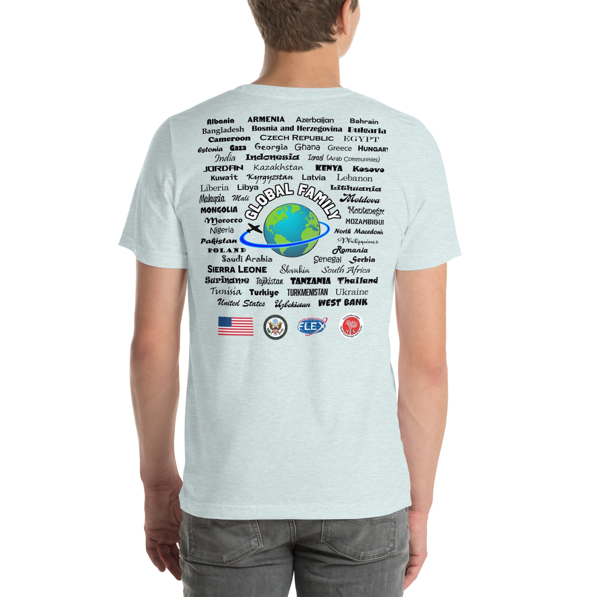 Wisconsin Countries T-shirt- Black Lettering