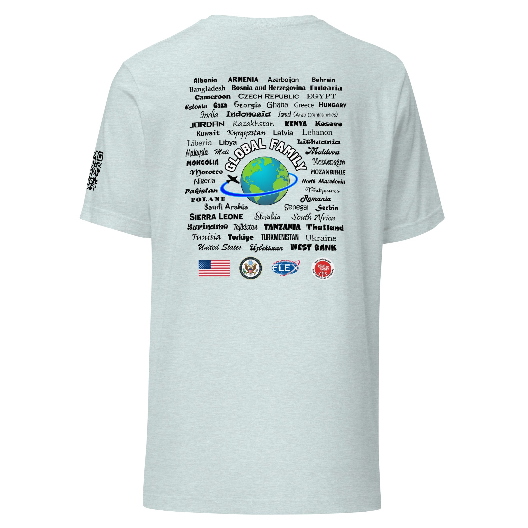 American Councils QR Code T-shirt- Black Lettering