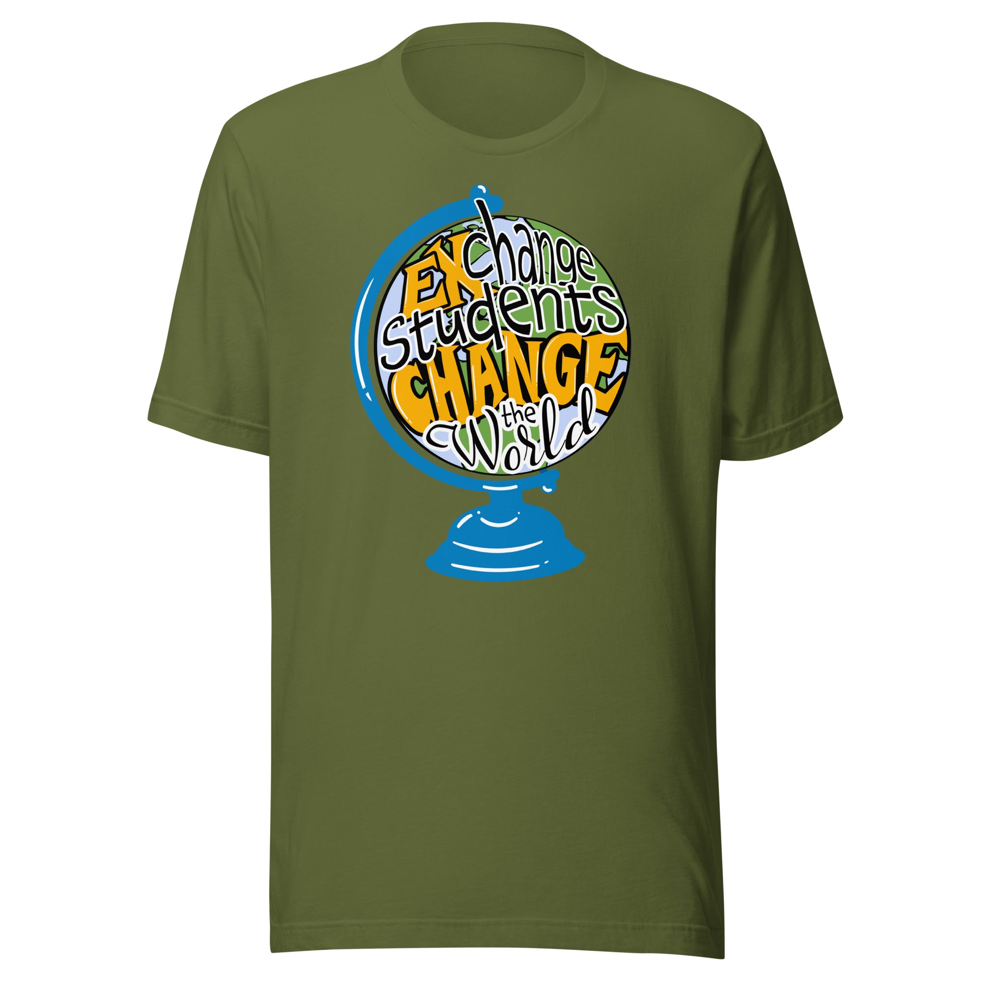 Exchange Student Change The World T-shirt - White Lettering