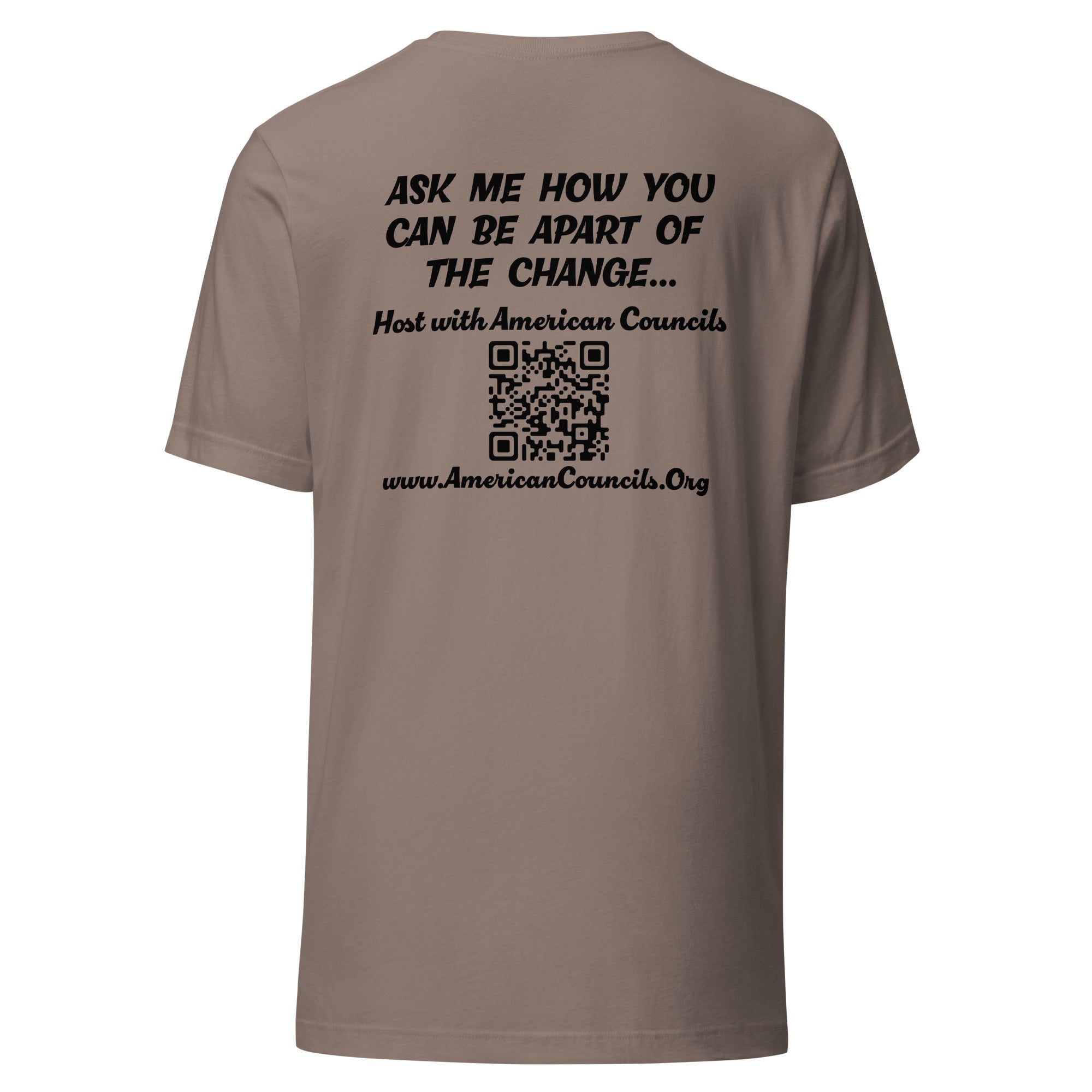 American Councils Promotion T-shirt- Black Lettering