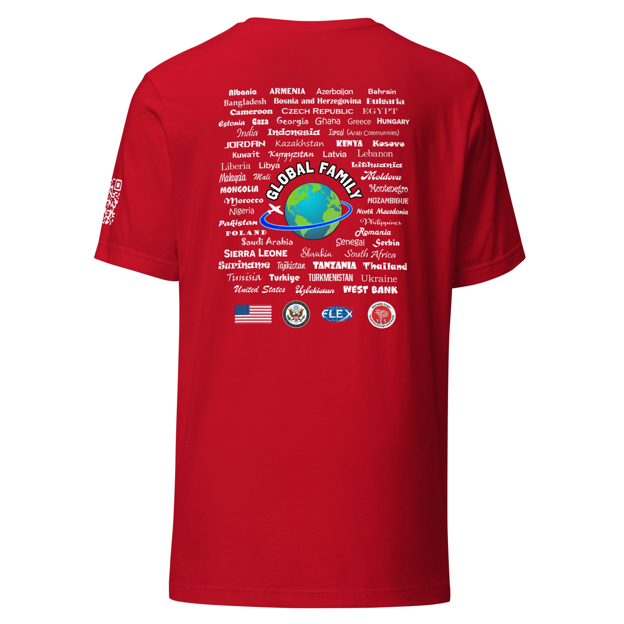 Colorado + Countries + QR Code T-shirt - White Lettering