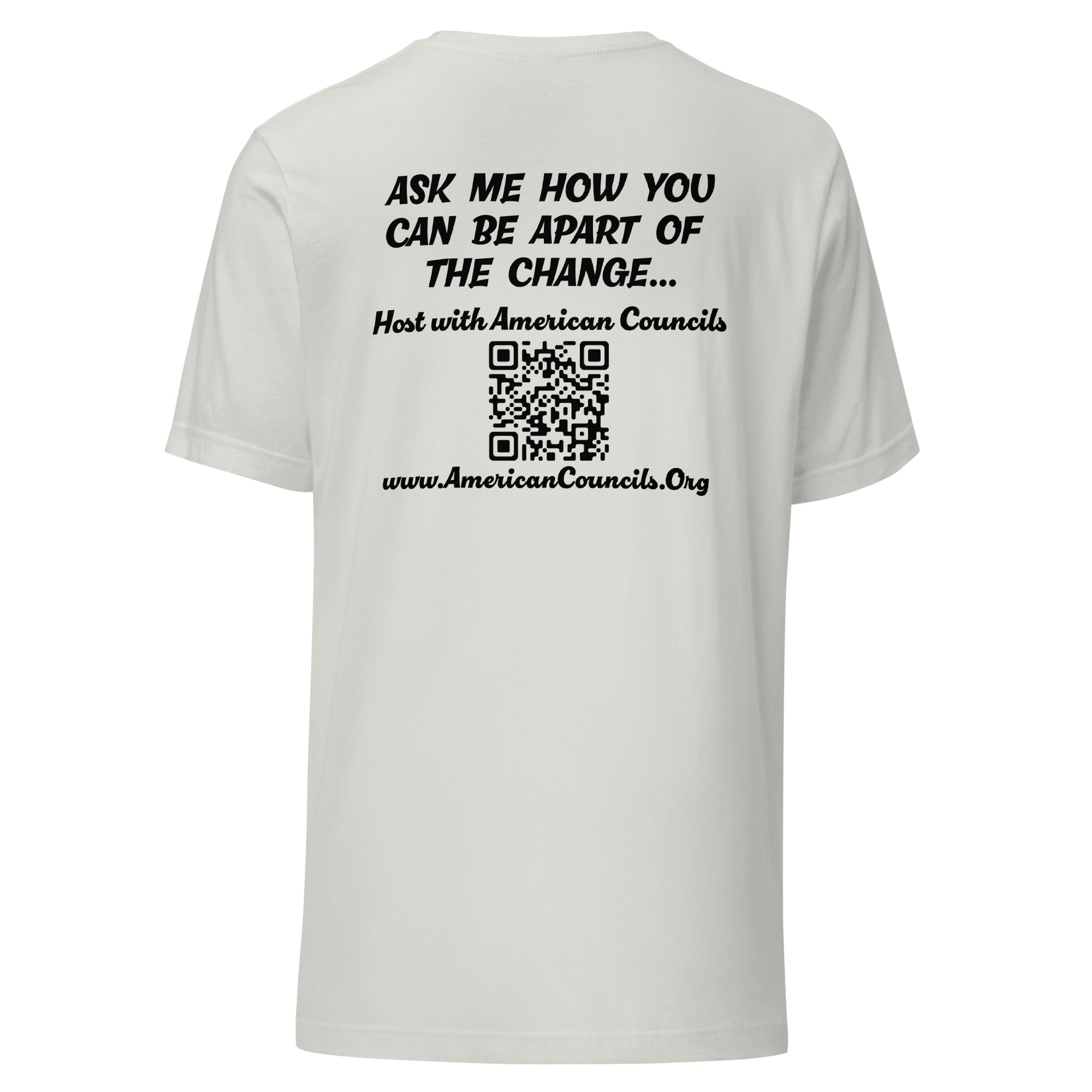 American Councils Promotion T-shirt- Black Lettering